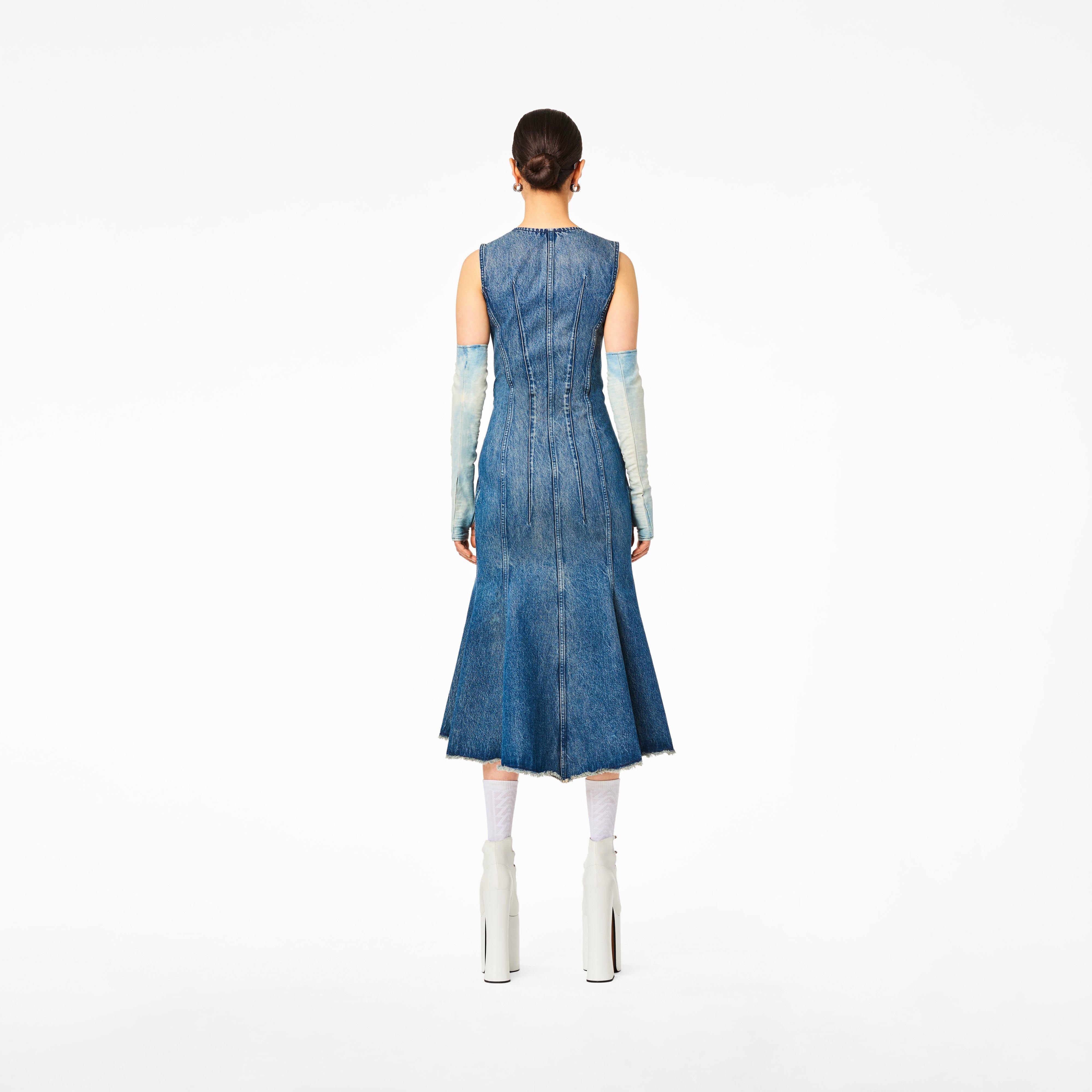 Denim Tea Length Dress