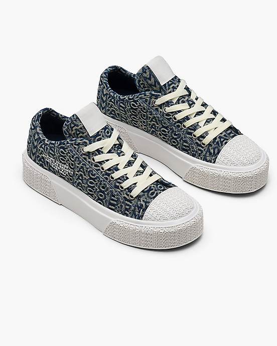 Pink Star Platform Sneakers - Denim Blue, 39