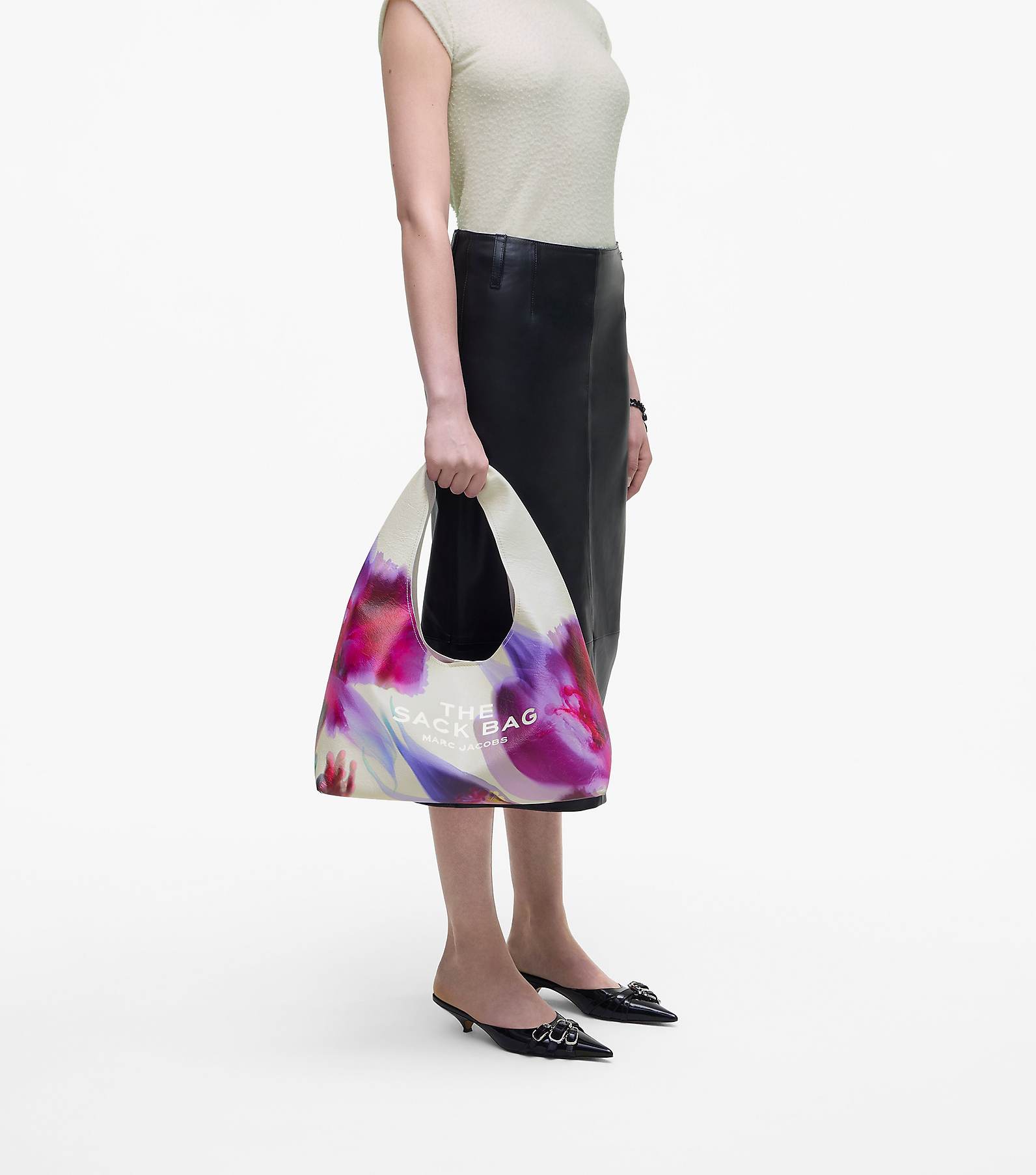 The Future Floral Leather Sack Bag(null)