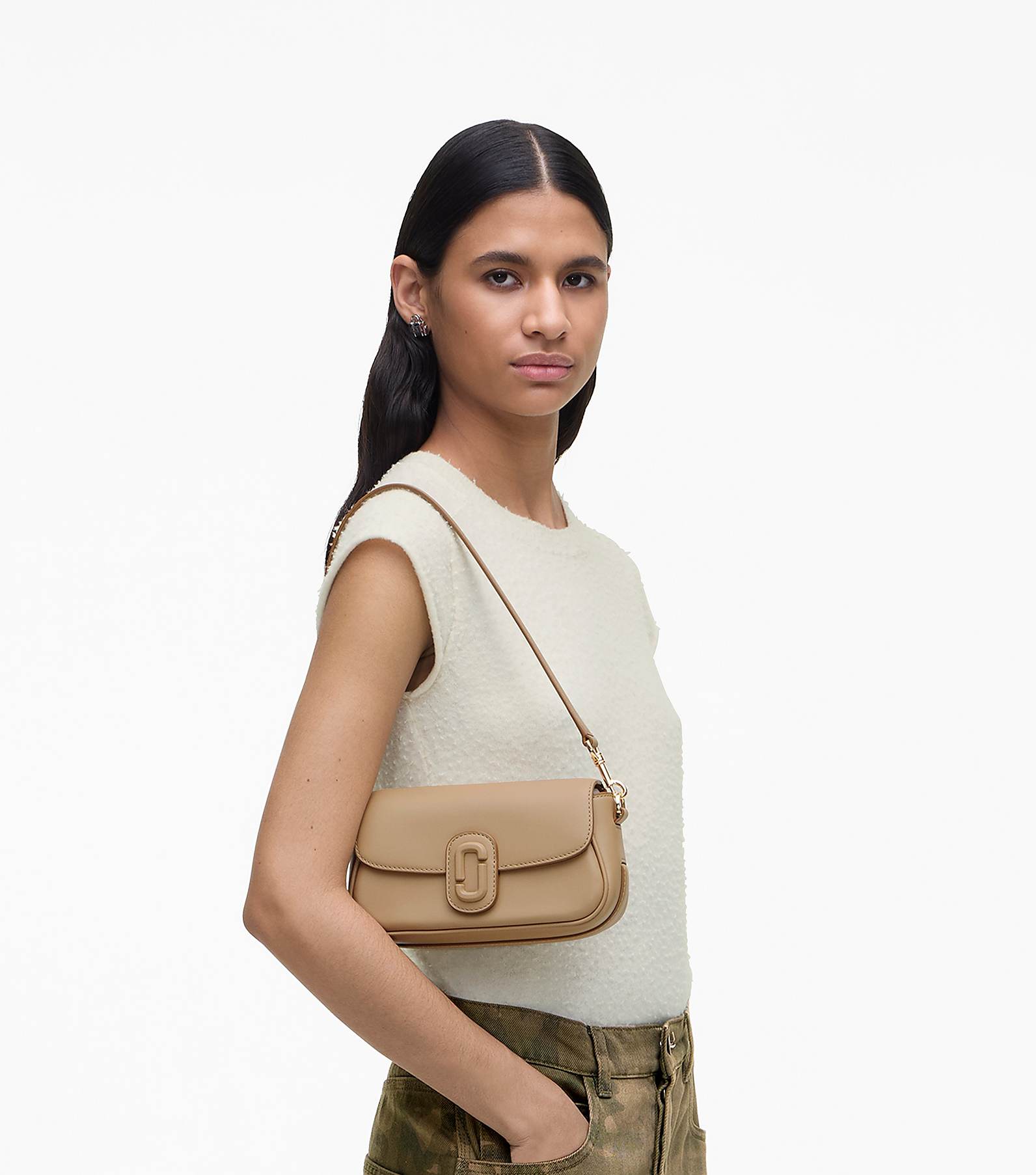 THE LEATHER COVERED J MARC SHOULDER BAG SMALL(null)