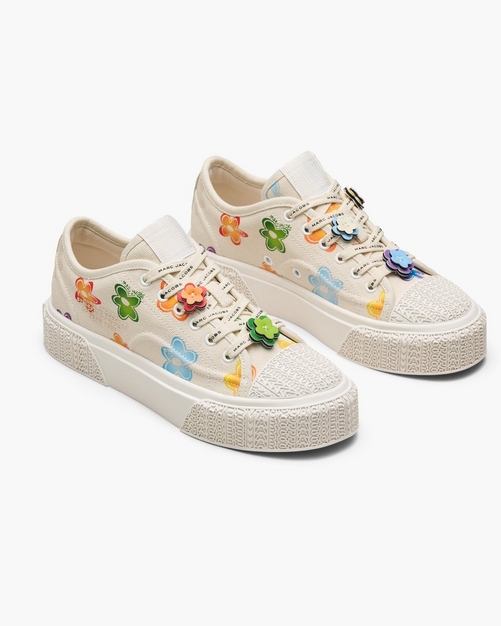 スニーカー MARC JACOBS Woman Sneakers White 2P5FSN001F18 101 The Wild Daisy Canvas Sneaker | Marc Jacobs | Official Site