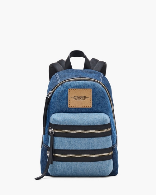 The Biker Colorblock Denim Medium Backpack | Marc Jacobs