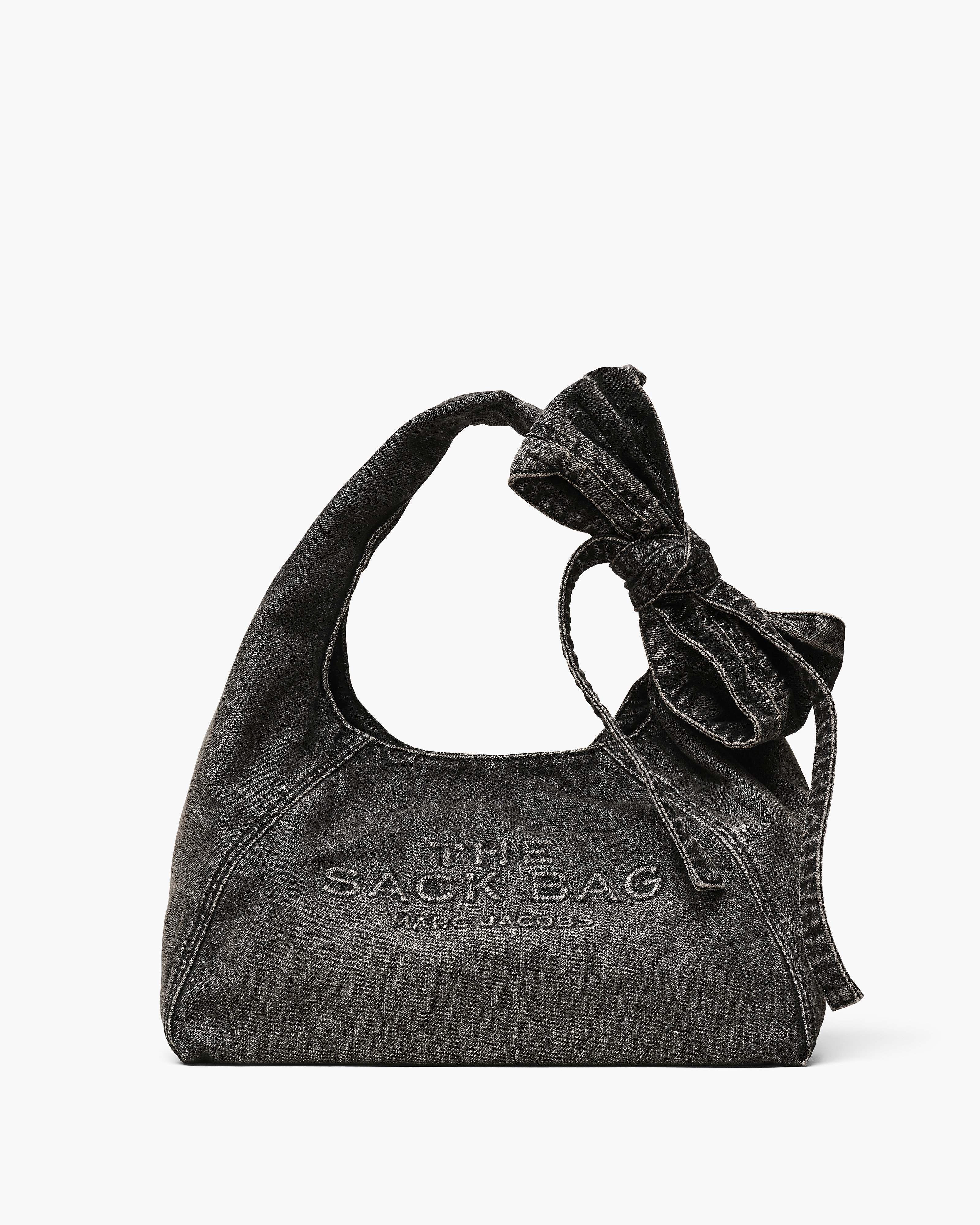 MARC JACOBS Marc Jacobs The Bow Denim Sack Bag in Black Wash