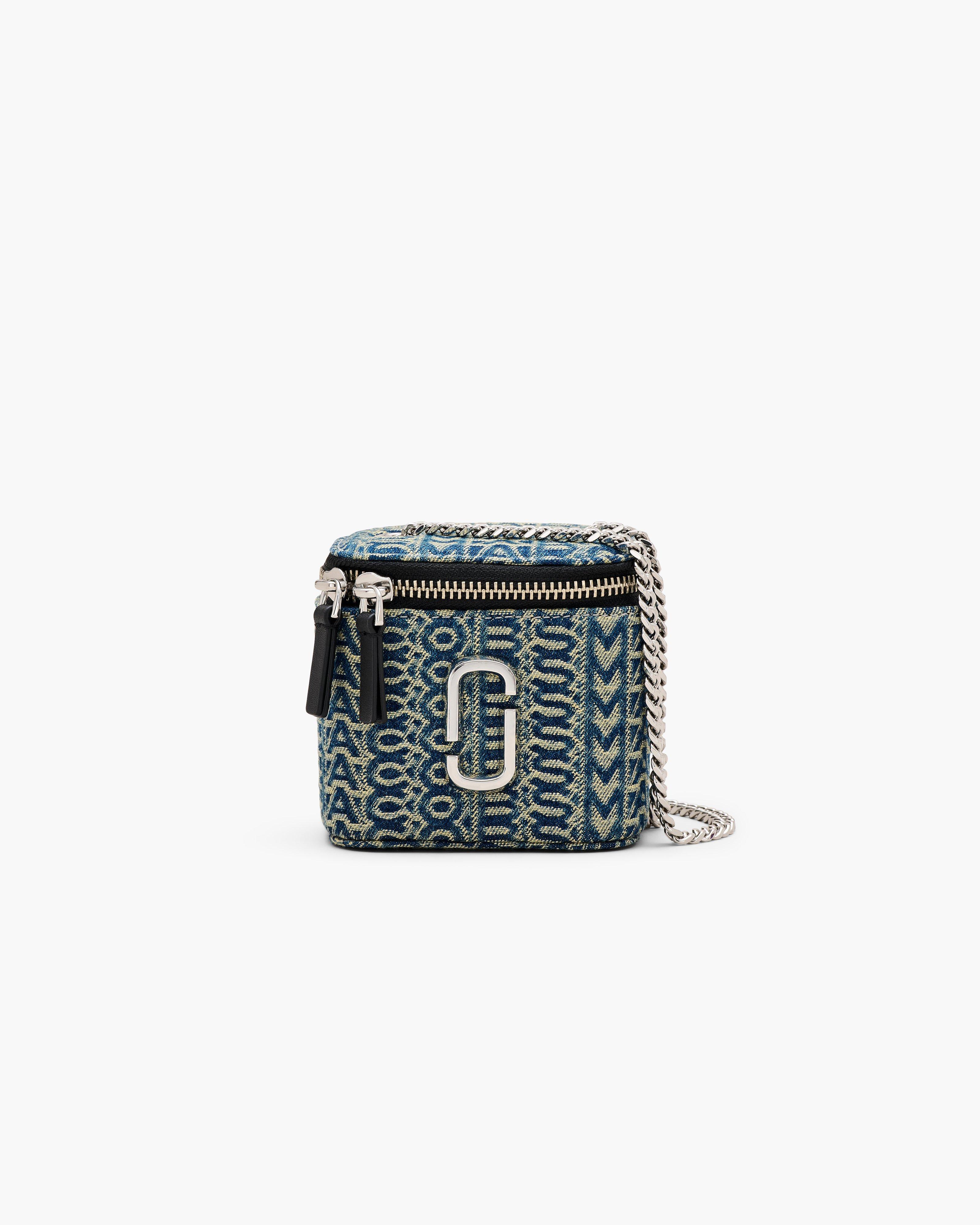 MARC JACOBS Marc Jacobs The Monogram Denim J Marc Mini Vanity Bag in Sun Faded Denim