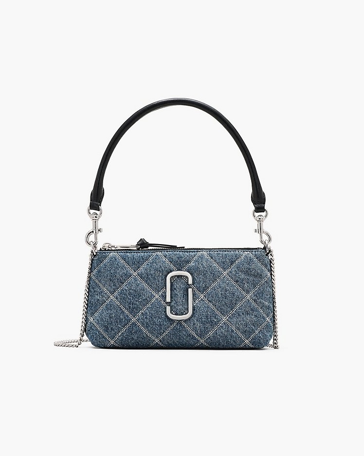 The Quilted Denim Dual Chain Shoulder Bag | Marc Jacobs The Quilted Denim Dual Chain Shoulder Bag | Marc Jacobs
