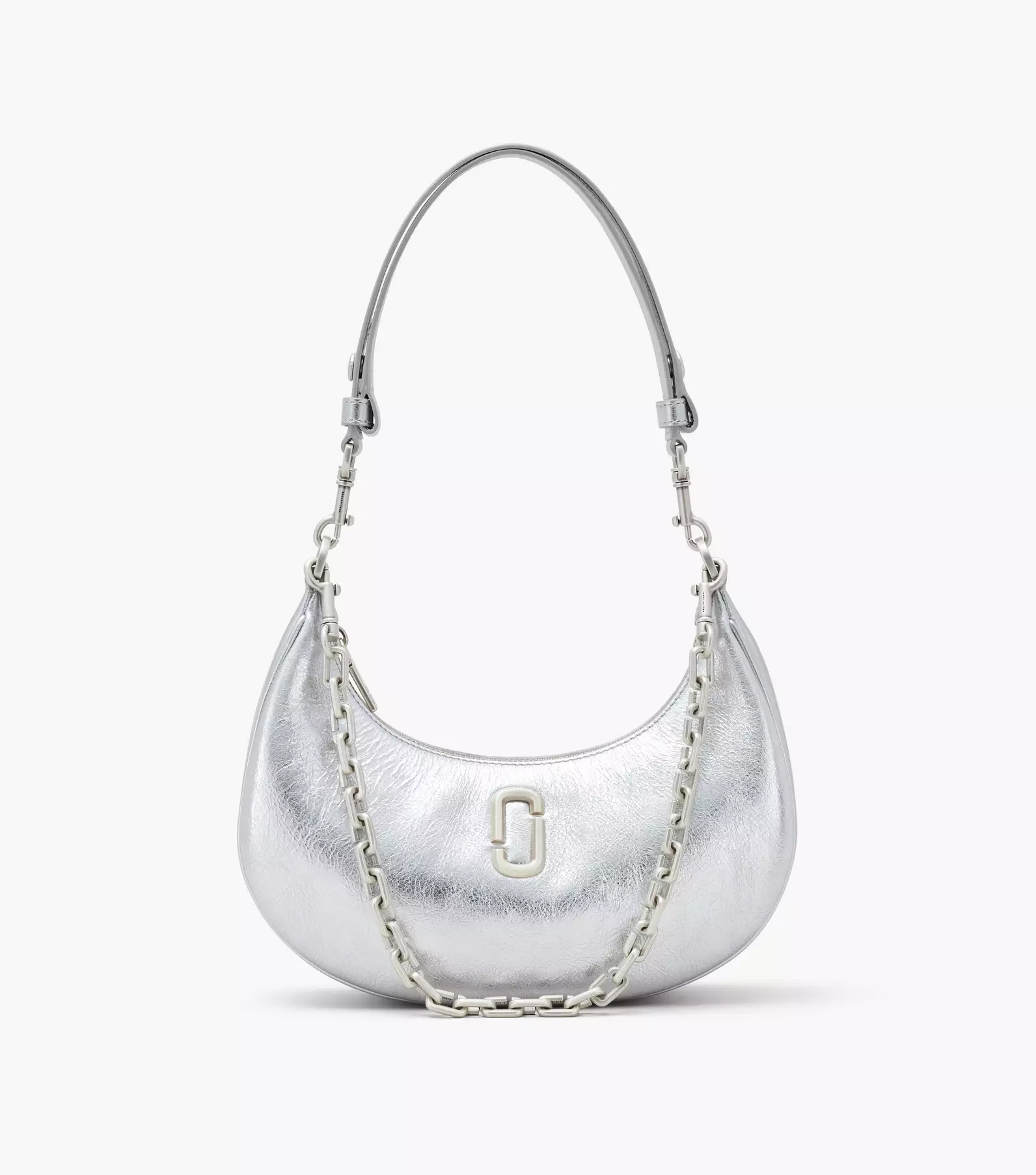 Marc Jacobs The Heart Charm Chain Shoulder Strap in Metallic