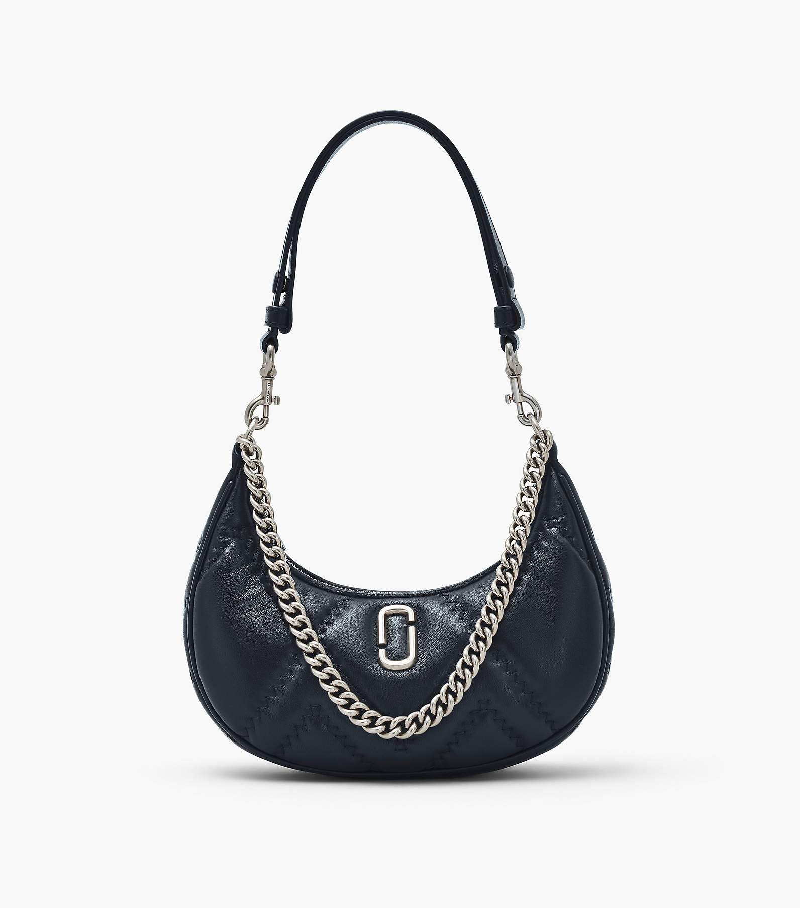 The Quilted Leather Curve Bag in Black