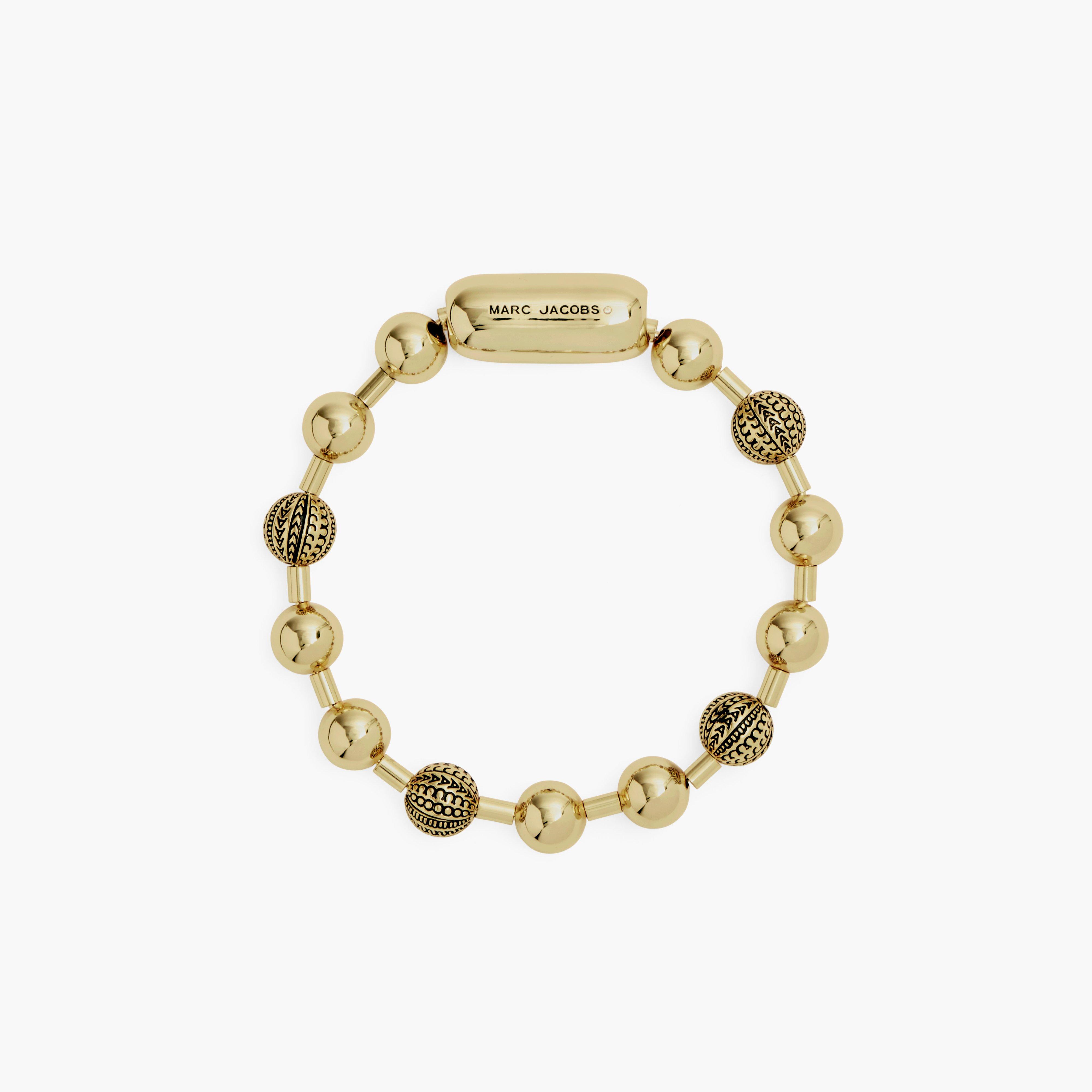 The Monogram Ball Chain Bracelet - LIGHT ANTIQUE GOLD
