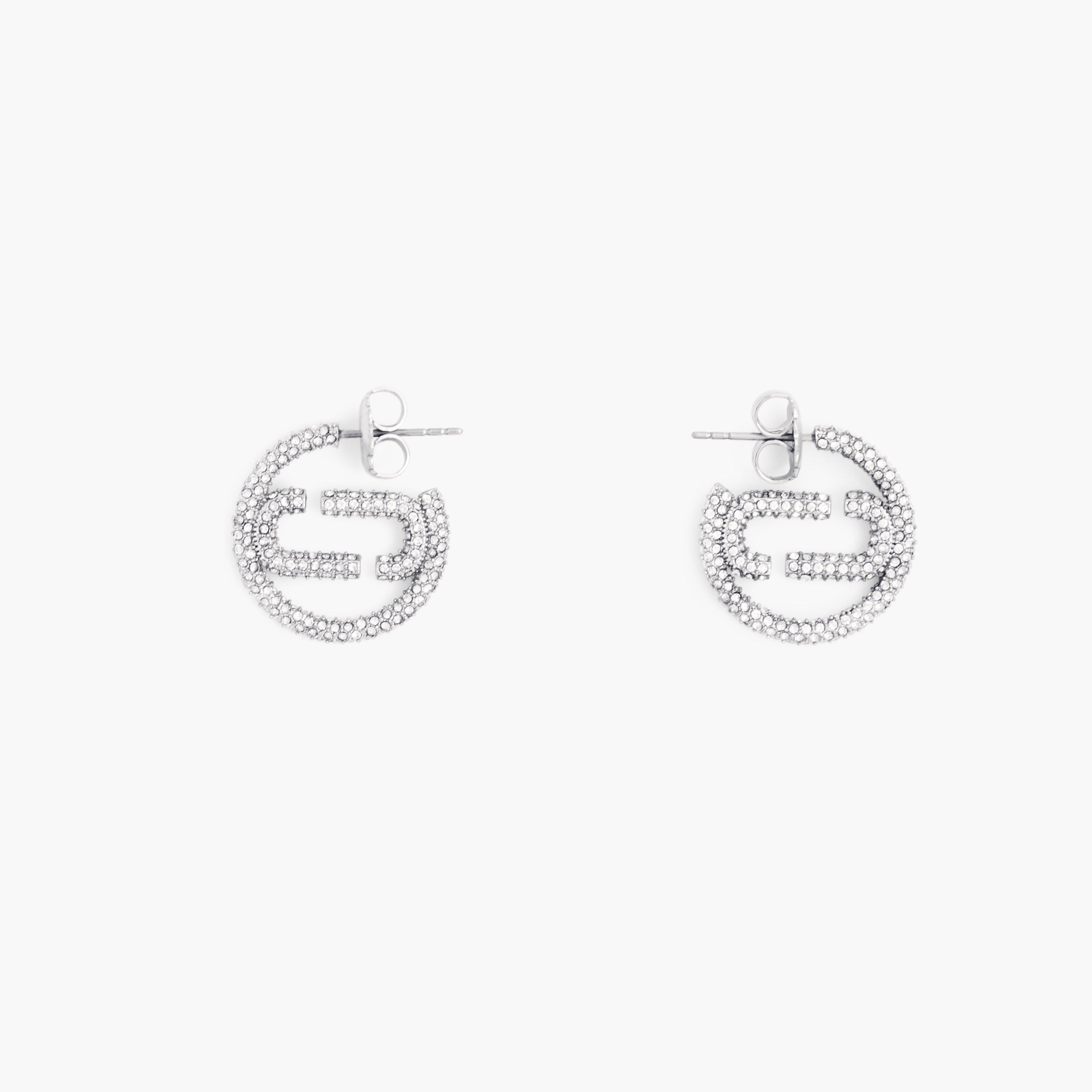 The J Marc Small Pave Hoops - SILVER/CRYSTAL
