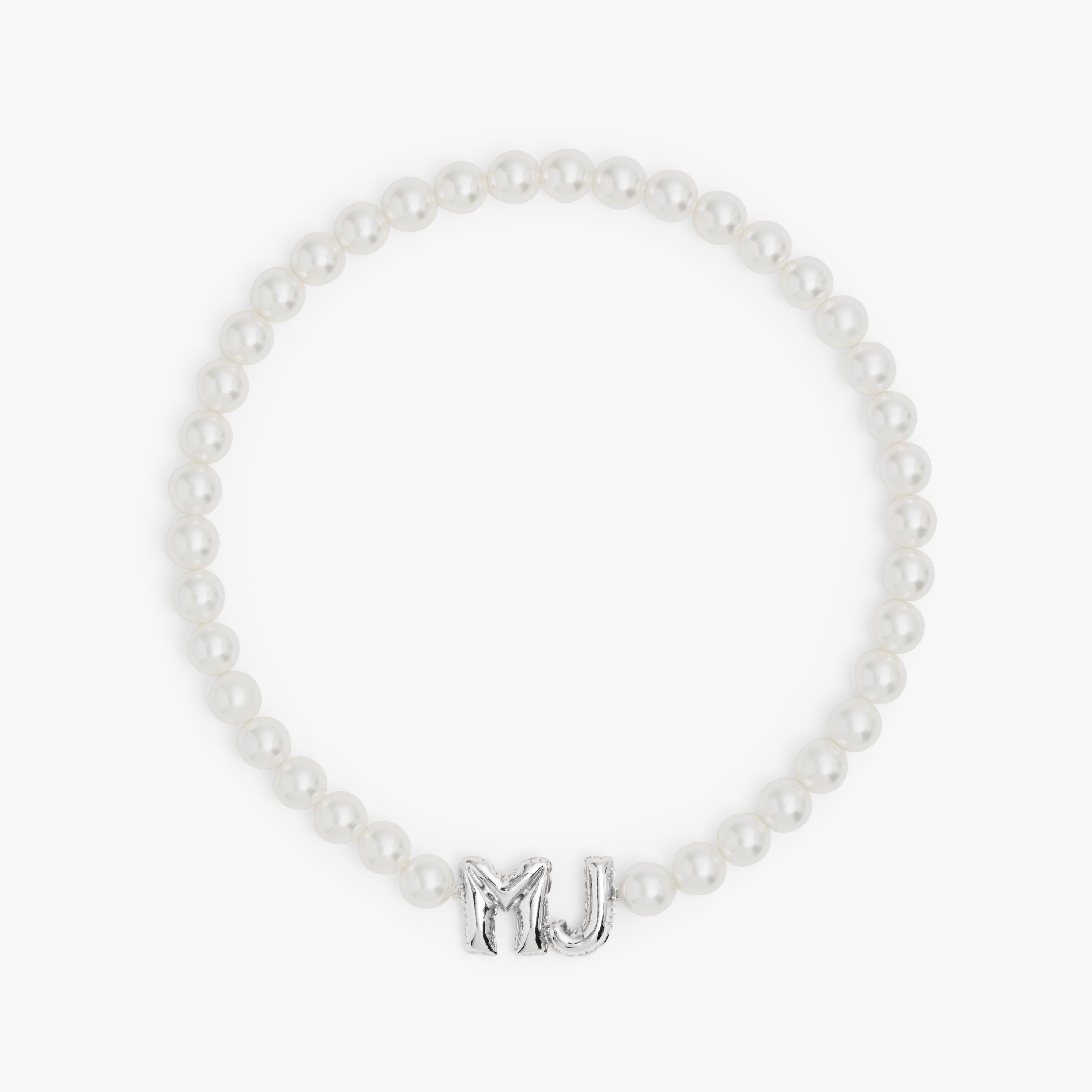 The Marc Jacobs Balloon Pearl Necklace - WHITE/SILVER