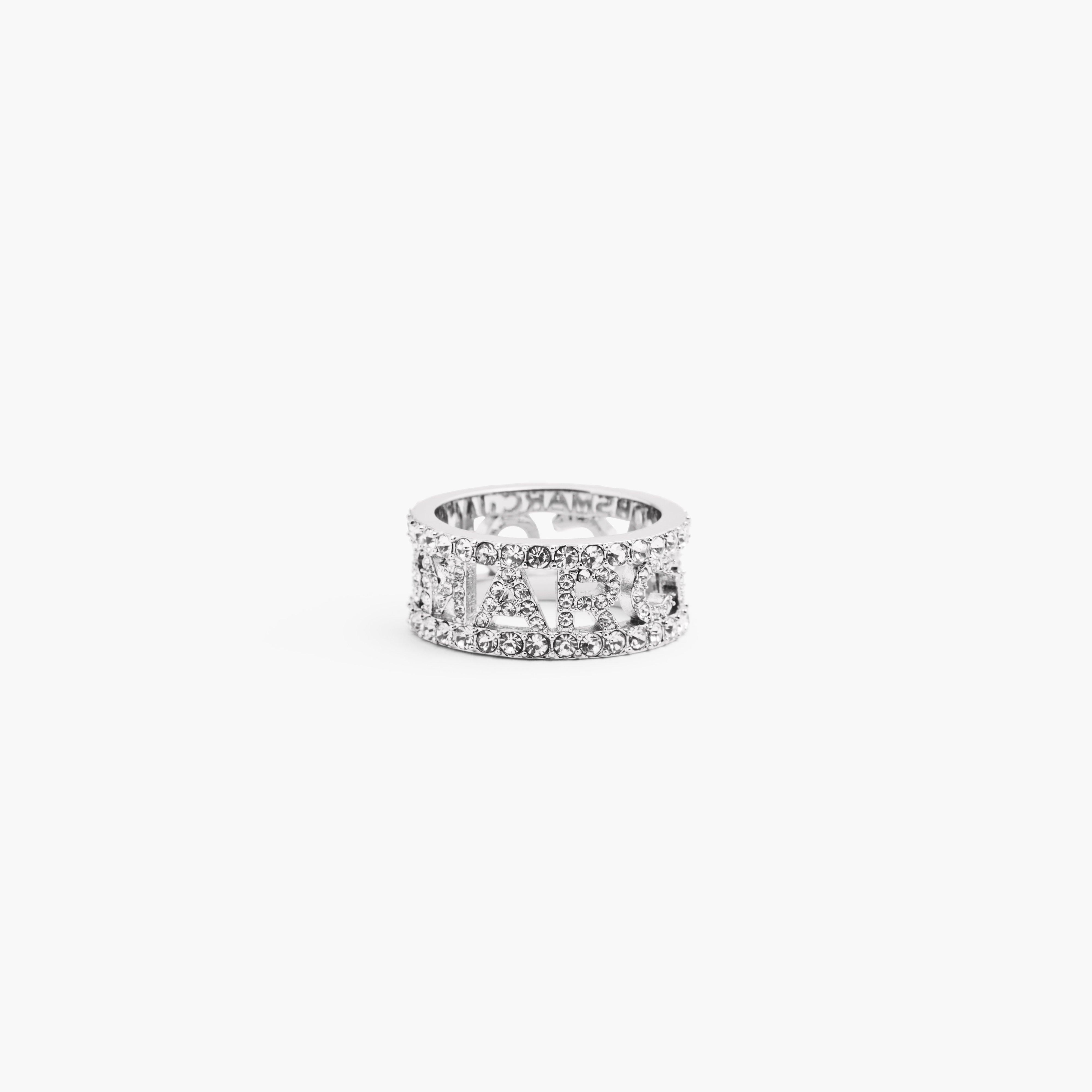The Monogram Pave Ring - SILVER/CRYSTAL