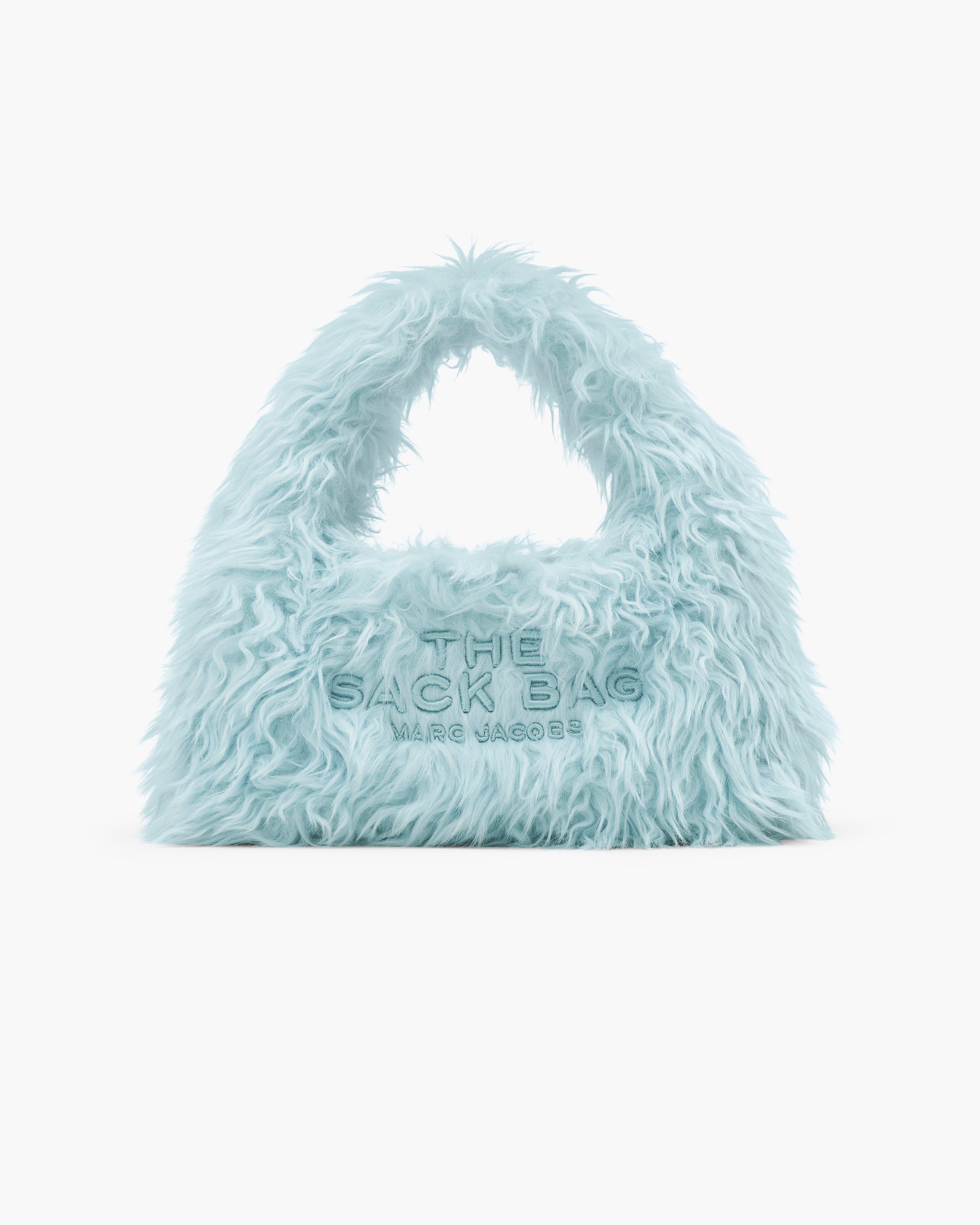 MARC JACOBS Marc Jacobs The Faux Fur Mini Sack Bag in Cloud Blue