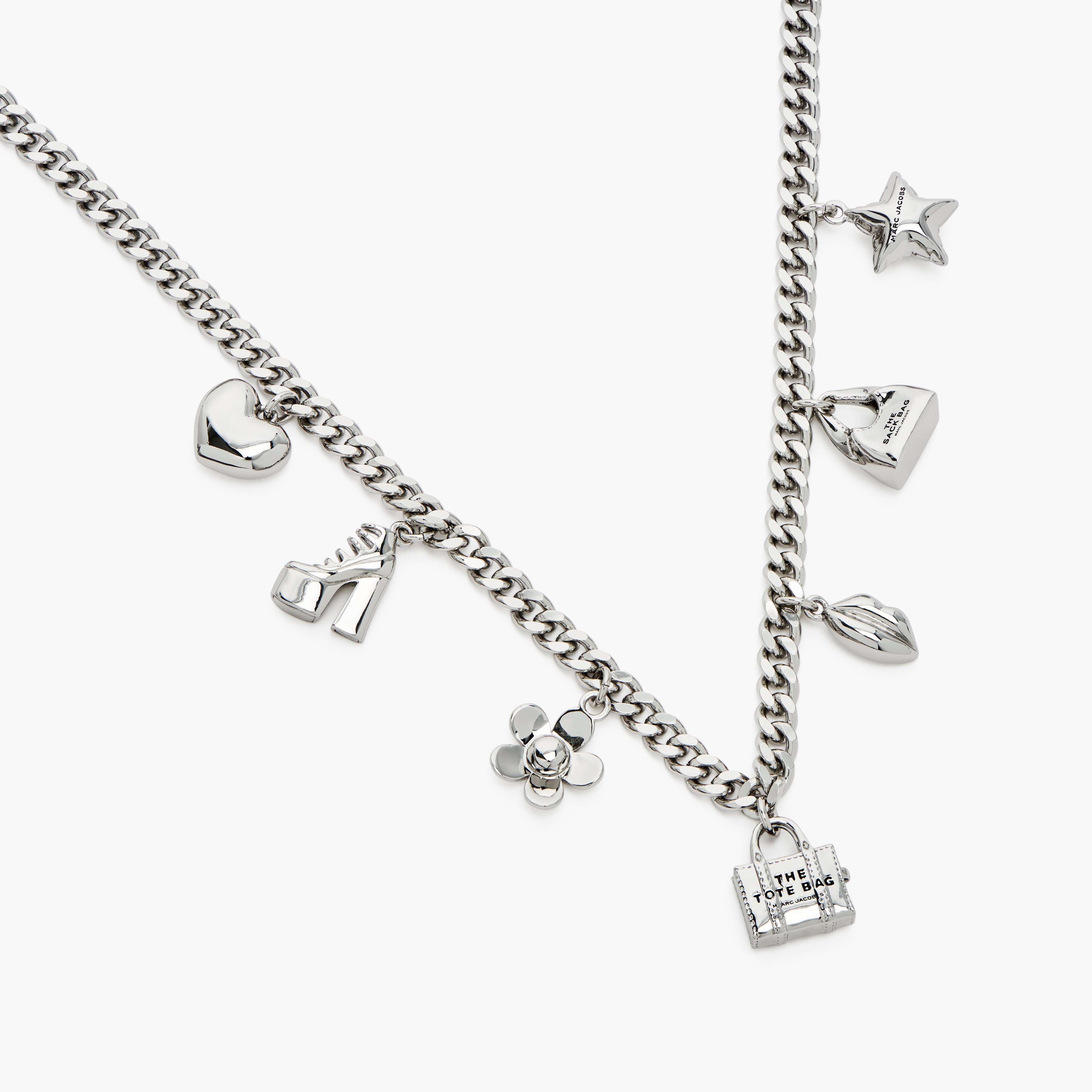 The Mini Icon Charm Necklace in Light Antique Silver