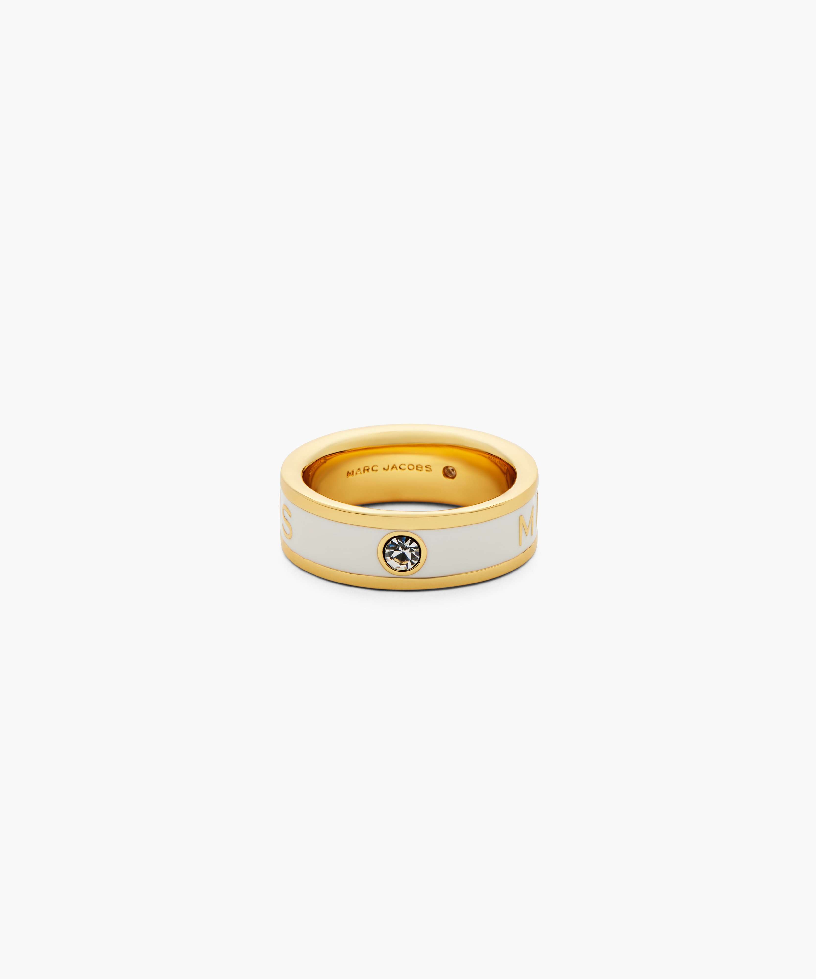 The Marc Jacobs Enamel Ring in Gold/Cream