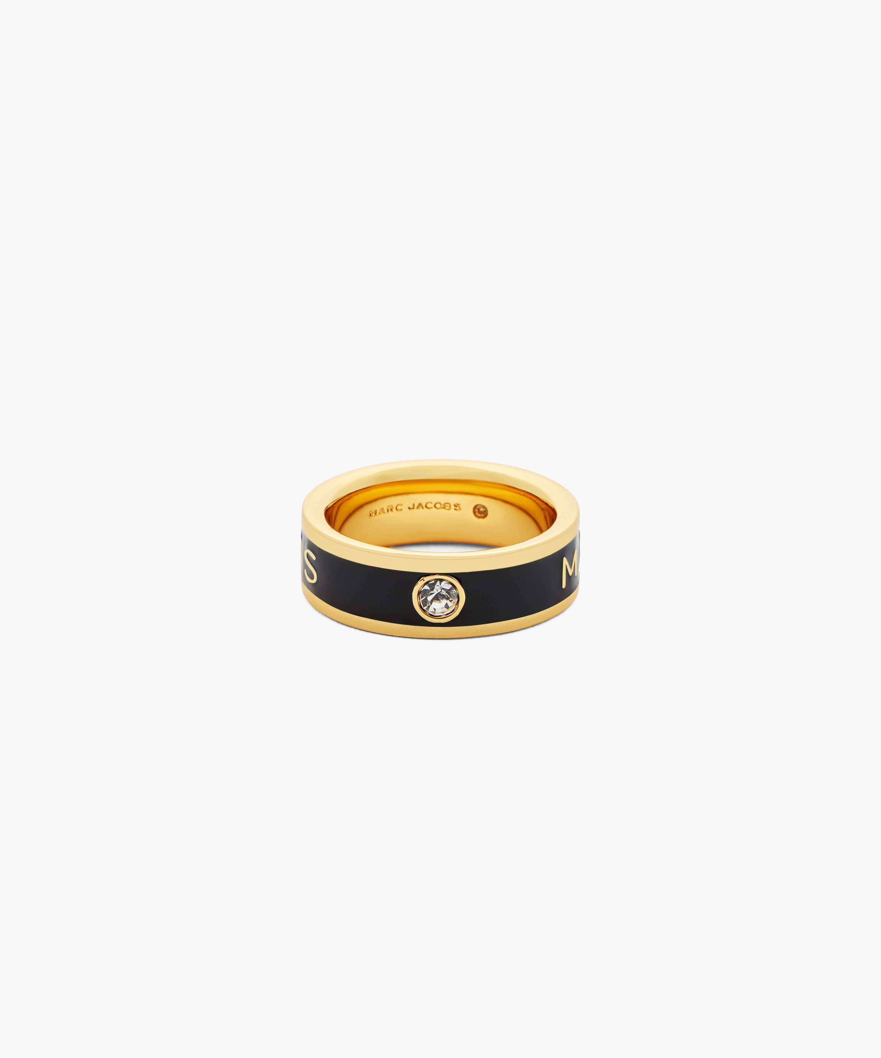 The Marc Jacobs Enamel Ring in Gold/Black