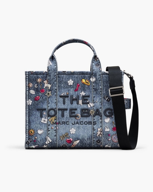 (取寄) マークジェイコブス レディース ザ トランプ ロイユ トリンケット キャンバス ミディアム トート バッグ Marc Jacobs women The Trompe L'oeil Trinket Canvas Medium Tote Bag Medium Wash Multi ザ トロンプ・ルイユ トリンケット キャンバス ミディアム トート
