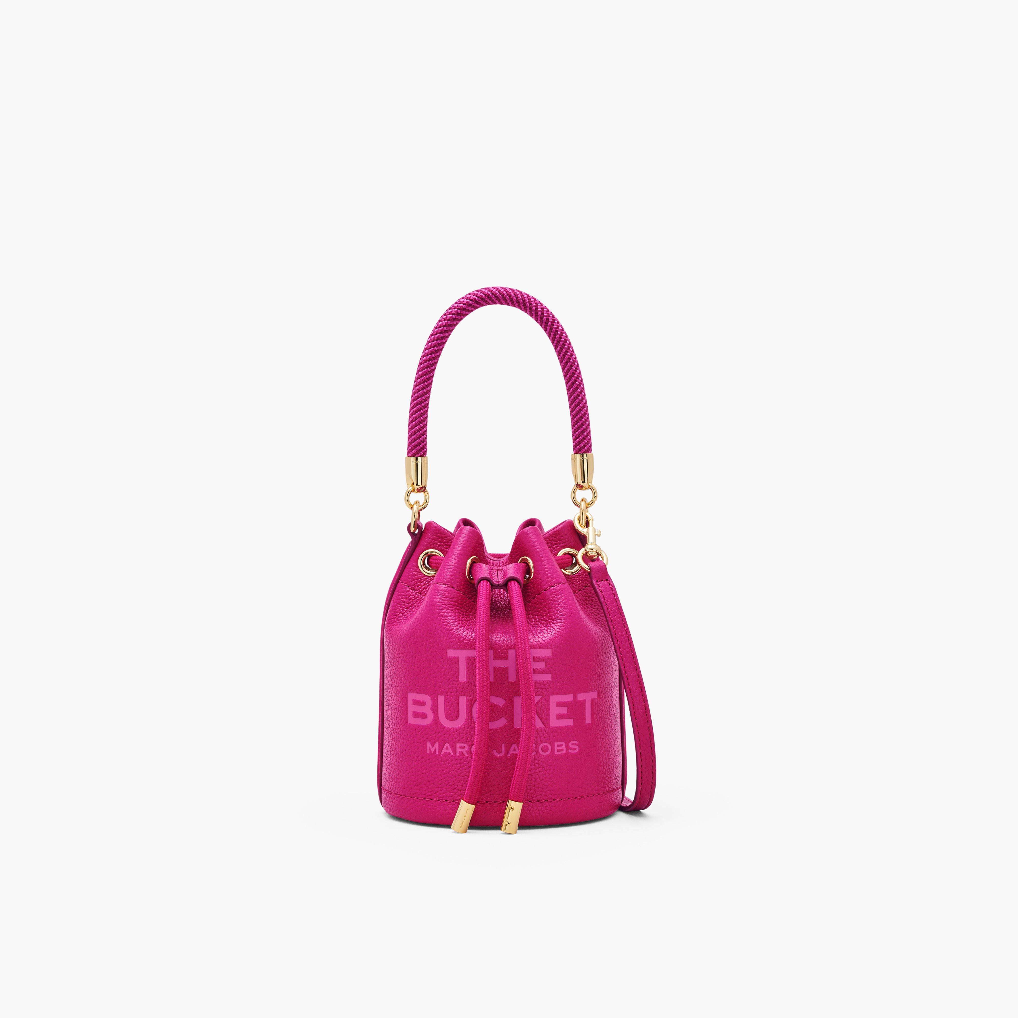 The Leather Mini Bucket Bag - LIPSTICK PINK