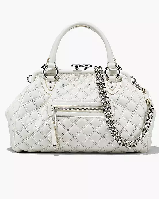 MARC JACOBS Quilted Lambskin Whitney Satchel Metallic 75863