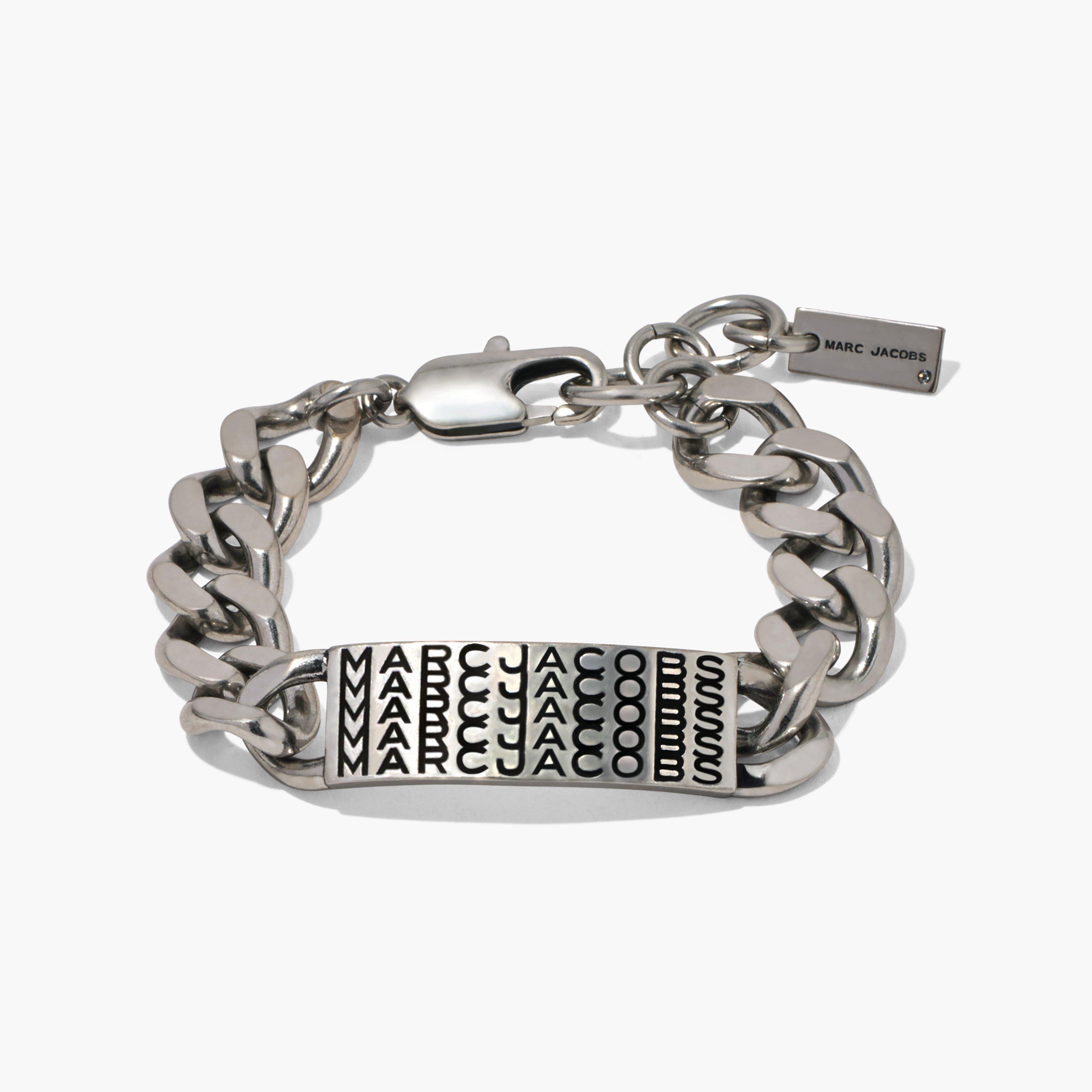 Marc by Marc jacobs The Barcode Monogram ID Chain Bracelet,AGED SILVER
