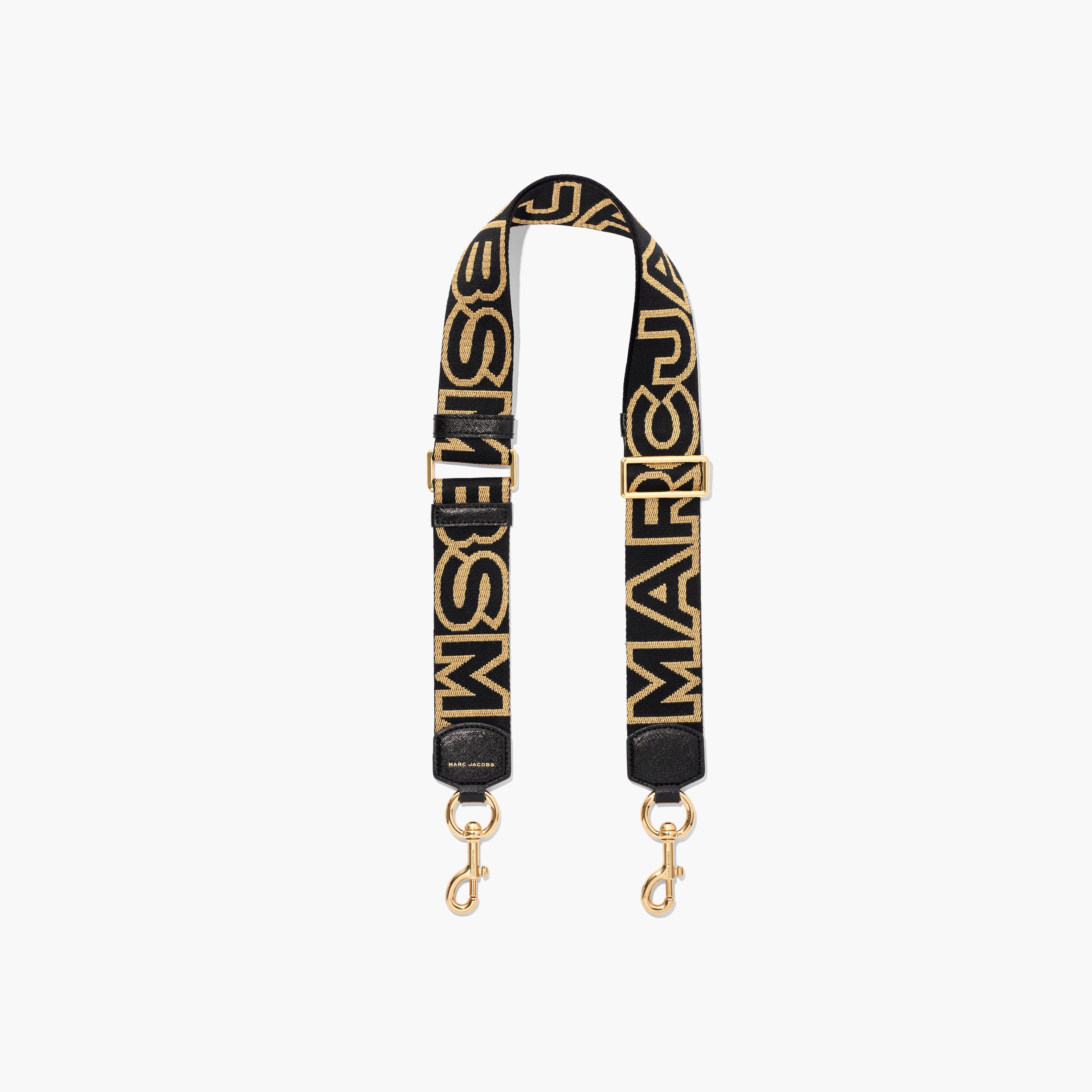 Marc by Marc jacobs The Outline Logo Webbing Strap,BLACK/GOLD