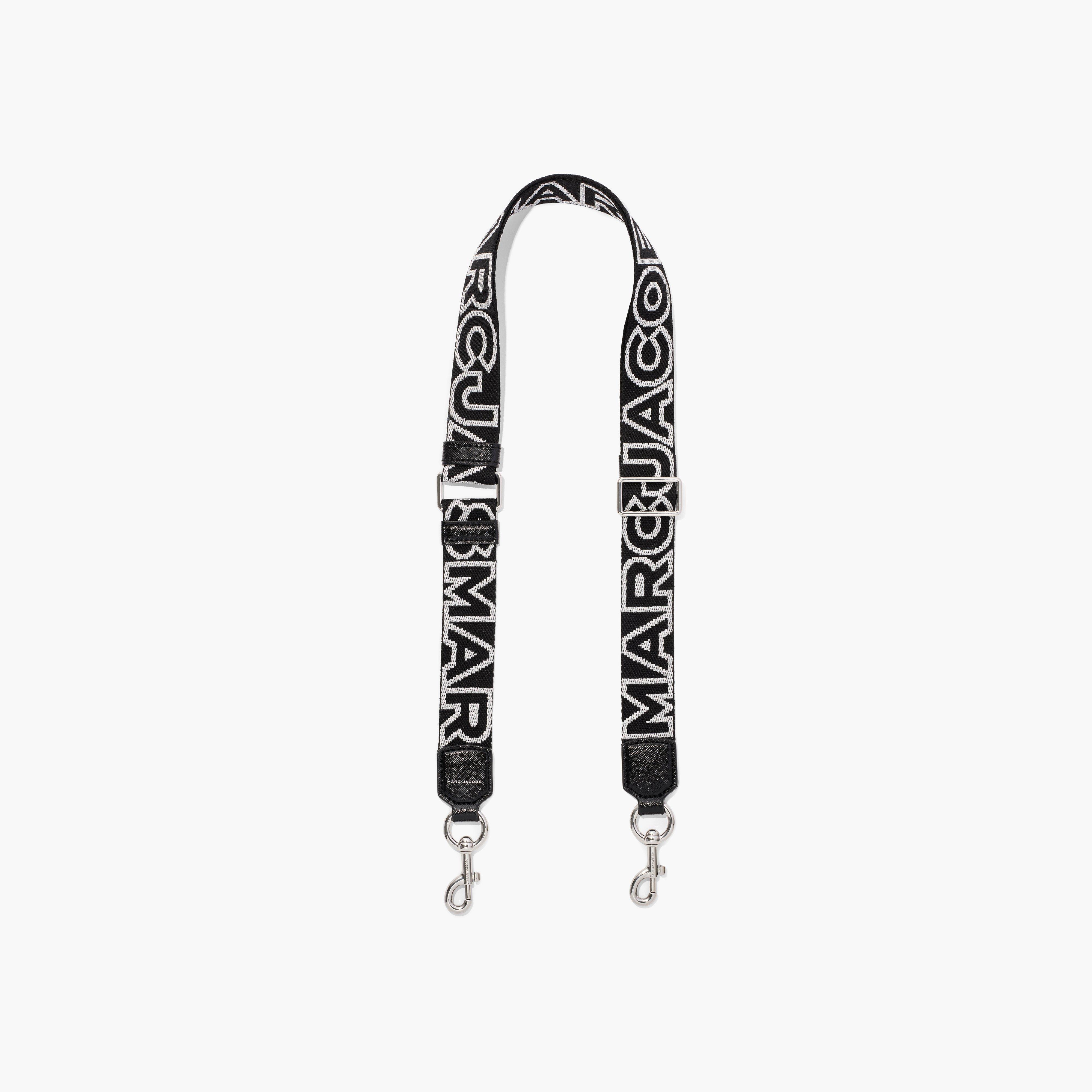 Marc by Marc jacobs The Thin Outline Logo Webbing Strap,BLACK/SILVER