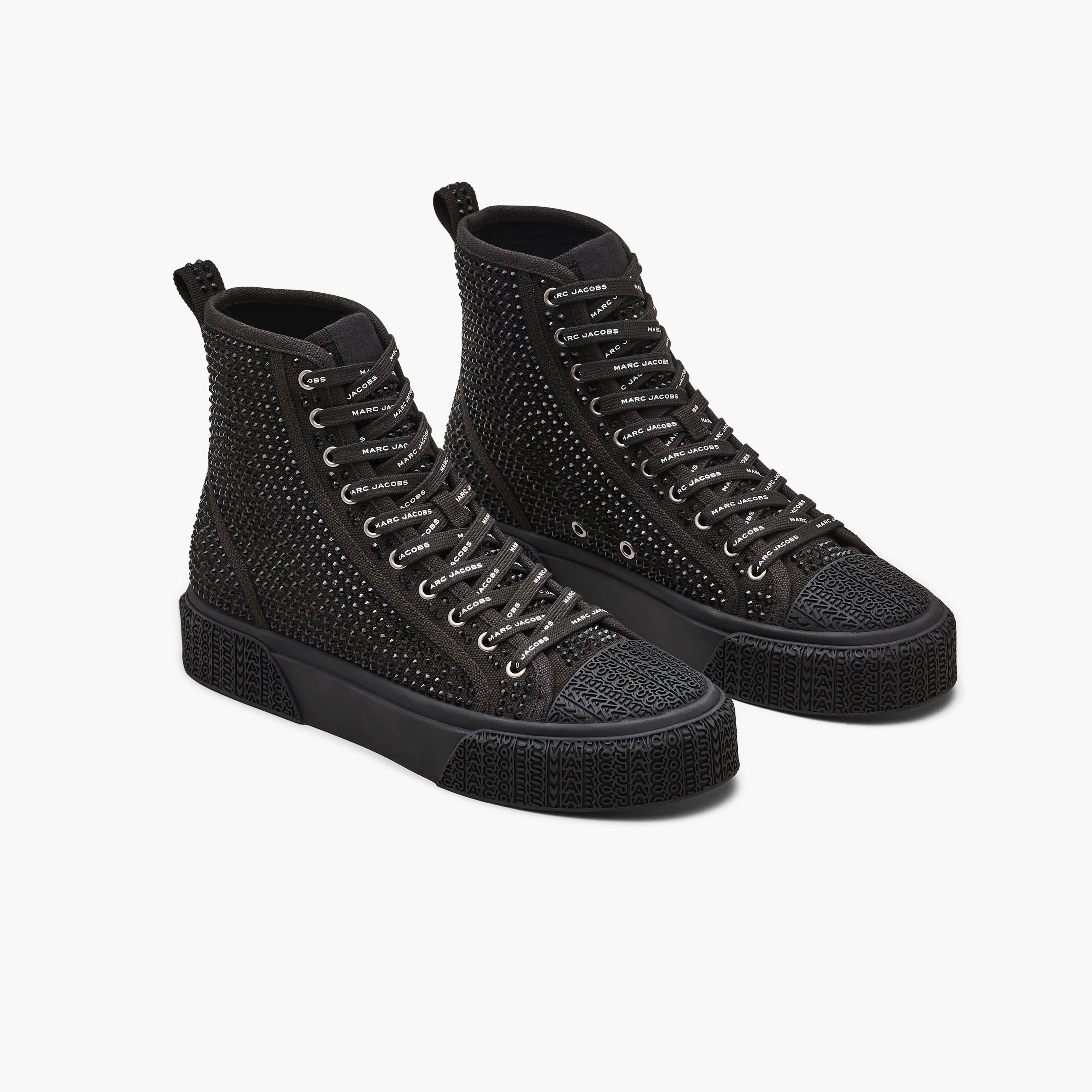 Marc by Marc jacobs The Crystal Canvas High Top Sneaker,BLACK Crystal
