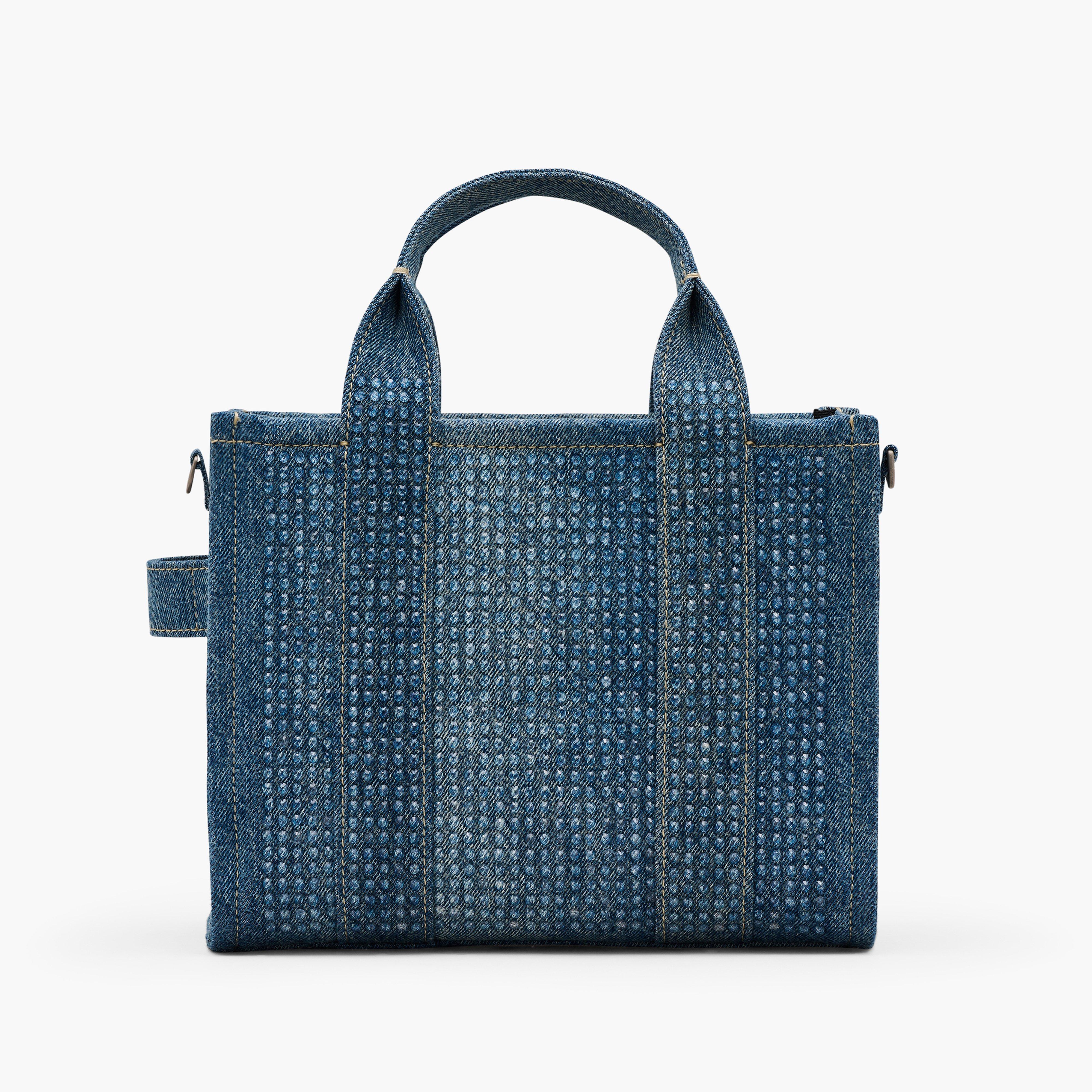 新品★マークジェイコブス ザ クリスタル デニム トートバッグ ライトブルー 新品☆マークジェイコブス クリスタル デニムスモールトートバッグ