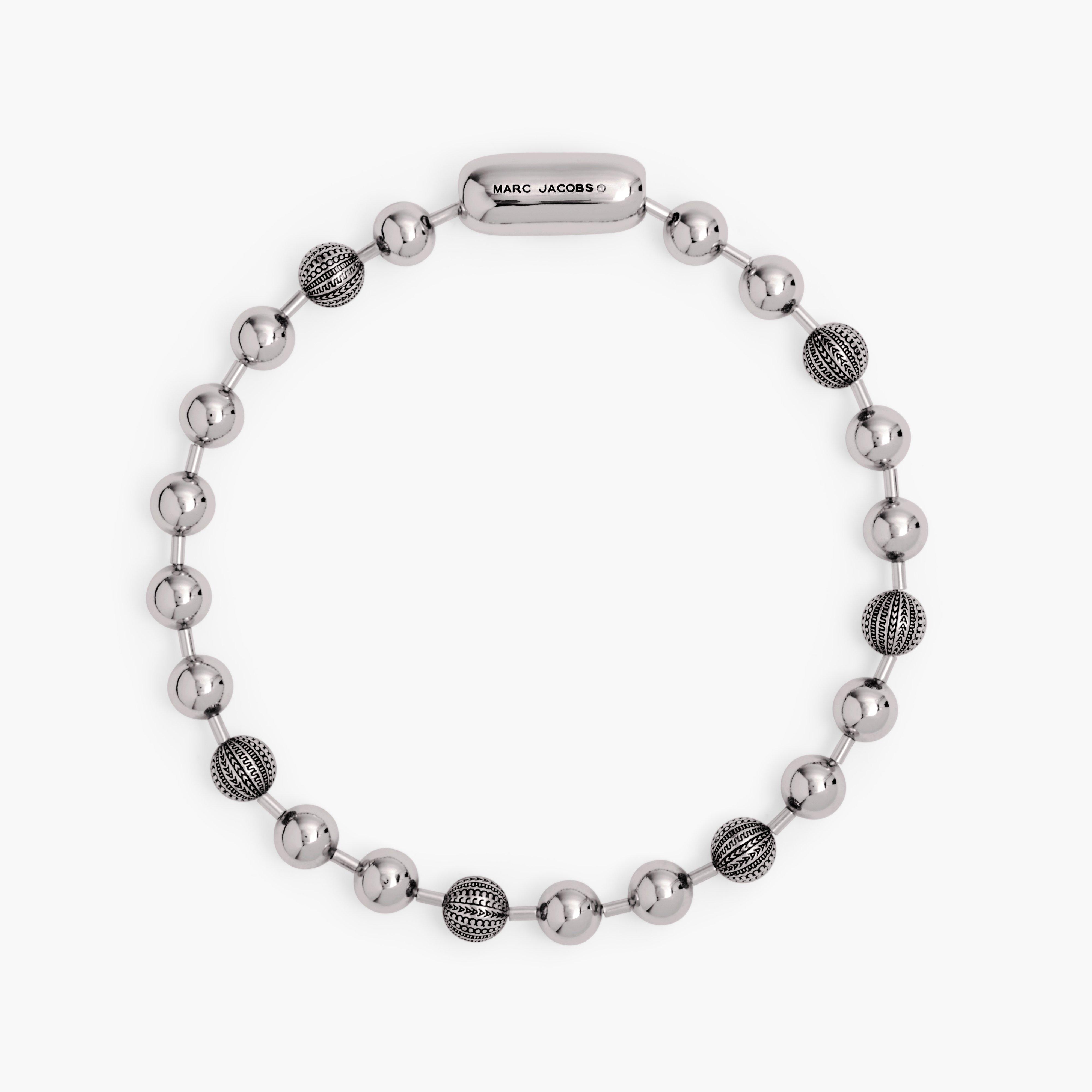 Marc by Marc jacobs The Monogram Ball Chain Necklace,LIGHT ANTIQUE SILVER