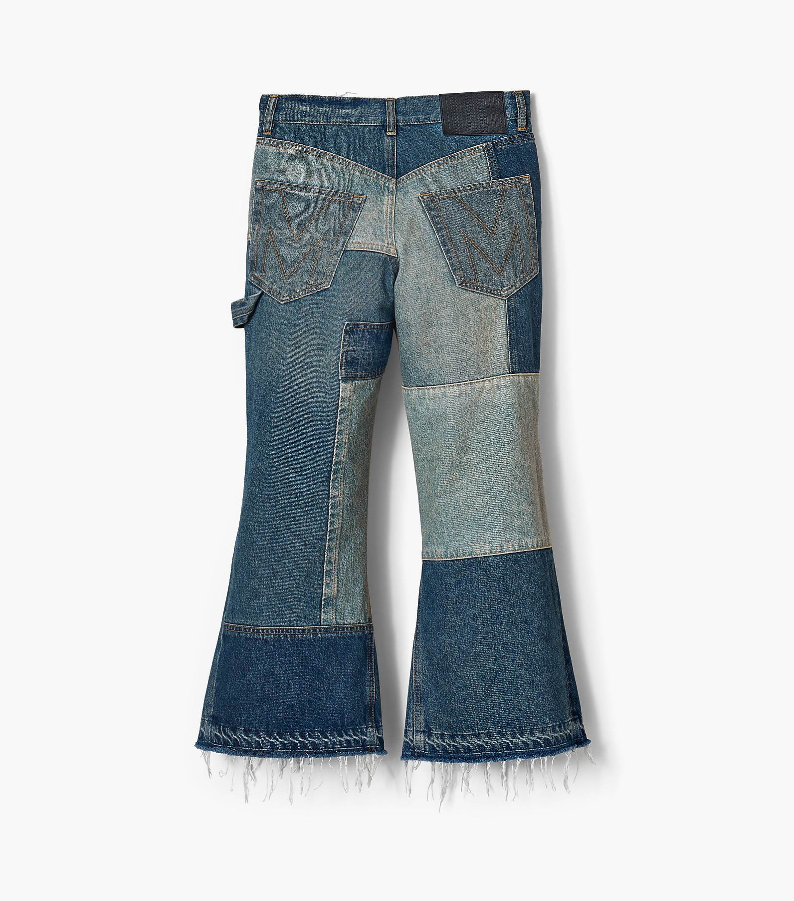 Patchwork Denim Cropped Flare Jean