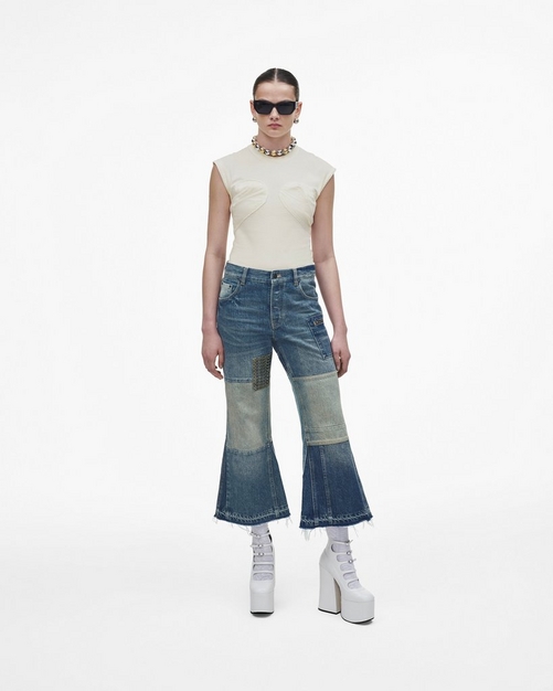 Patchwork Denim Cropped Flare Jean | Marc Jacobs | Official Site