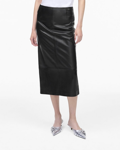 Marc jacobs high waisted leather skirt store
