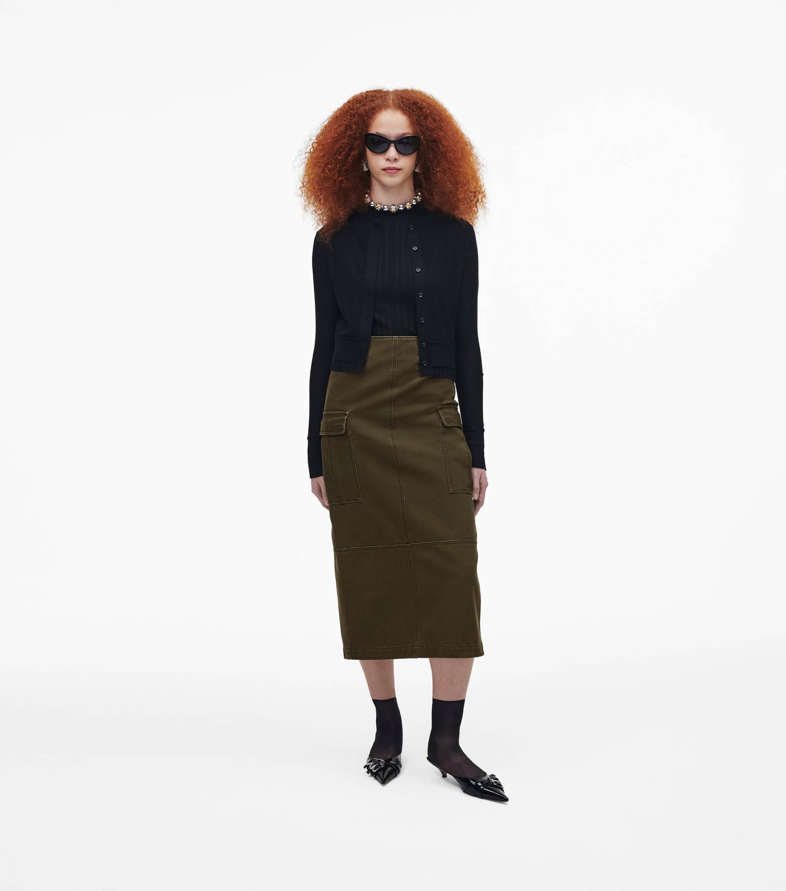 CARGO COUTURE CANVAS SLIM SKIRT