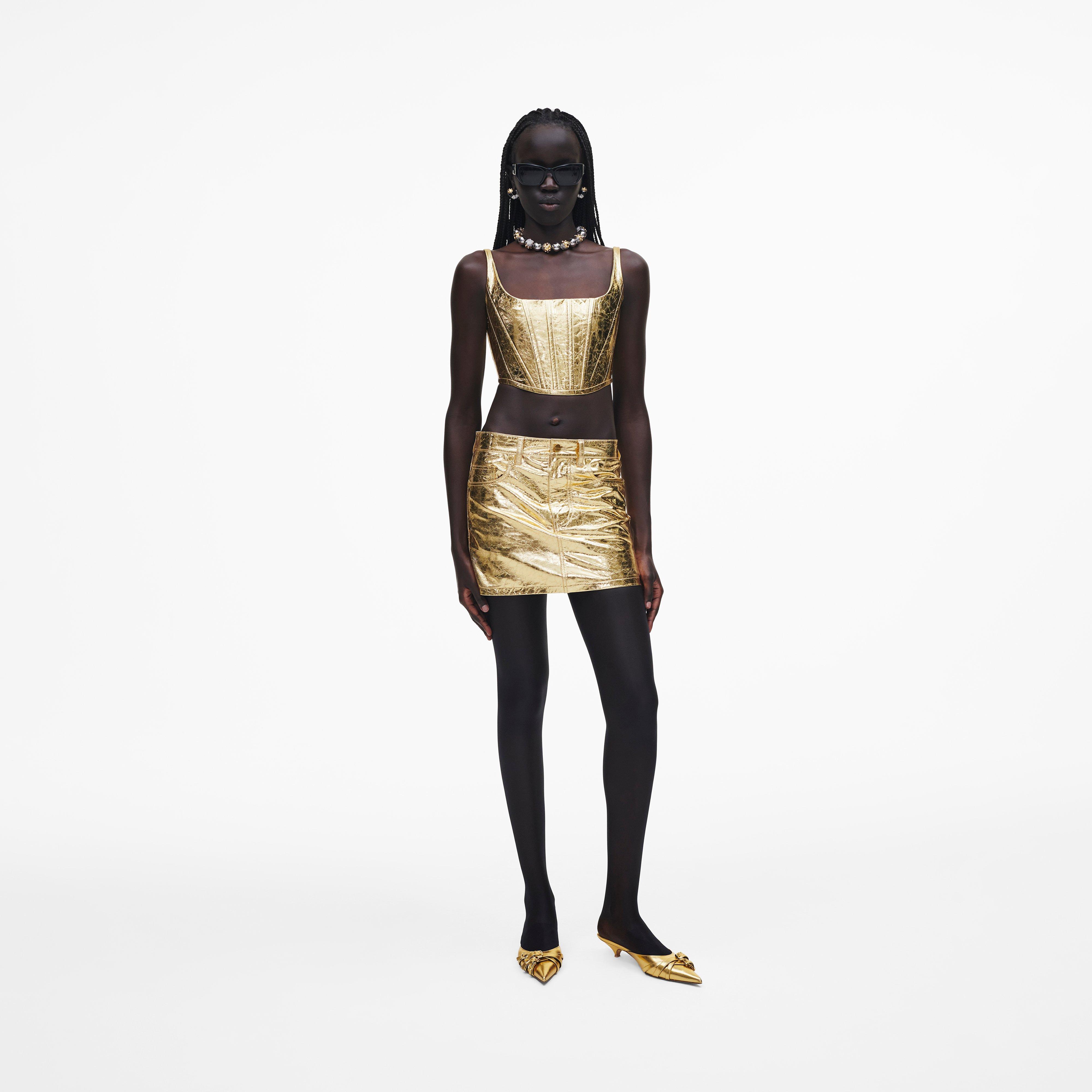 마크 바이 마크 제이콥스 Marc by Marc jacobs Metallic Mini Skirt,GOLD