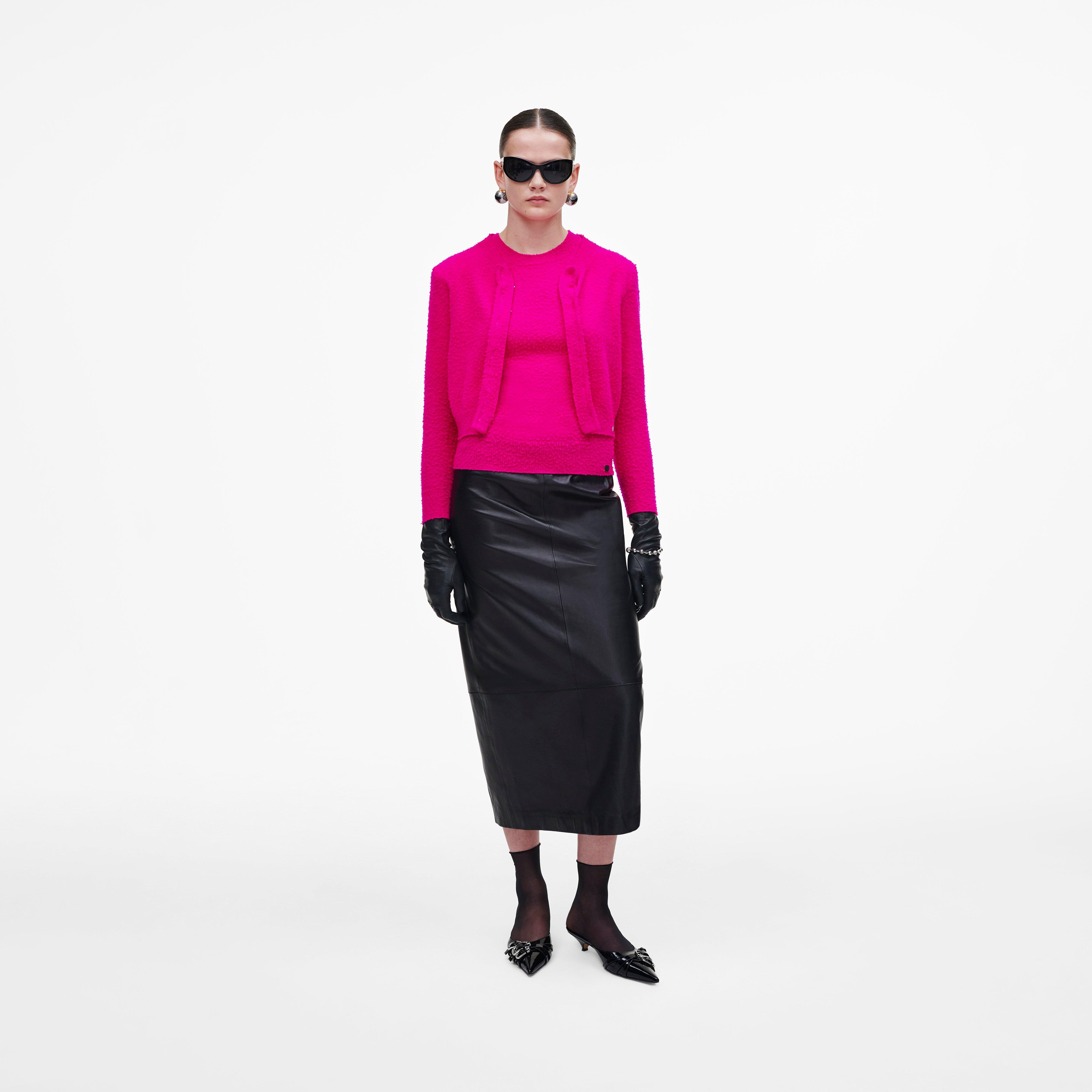Marc by Marc jacobs Pilled Hook and Eye Cardigan,HOT PINK