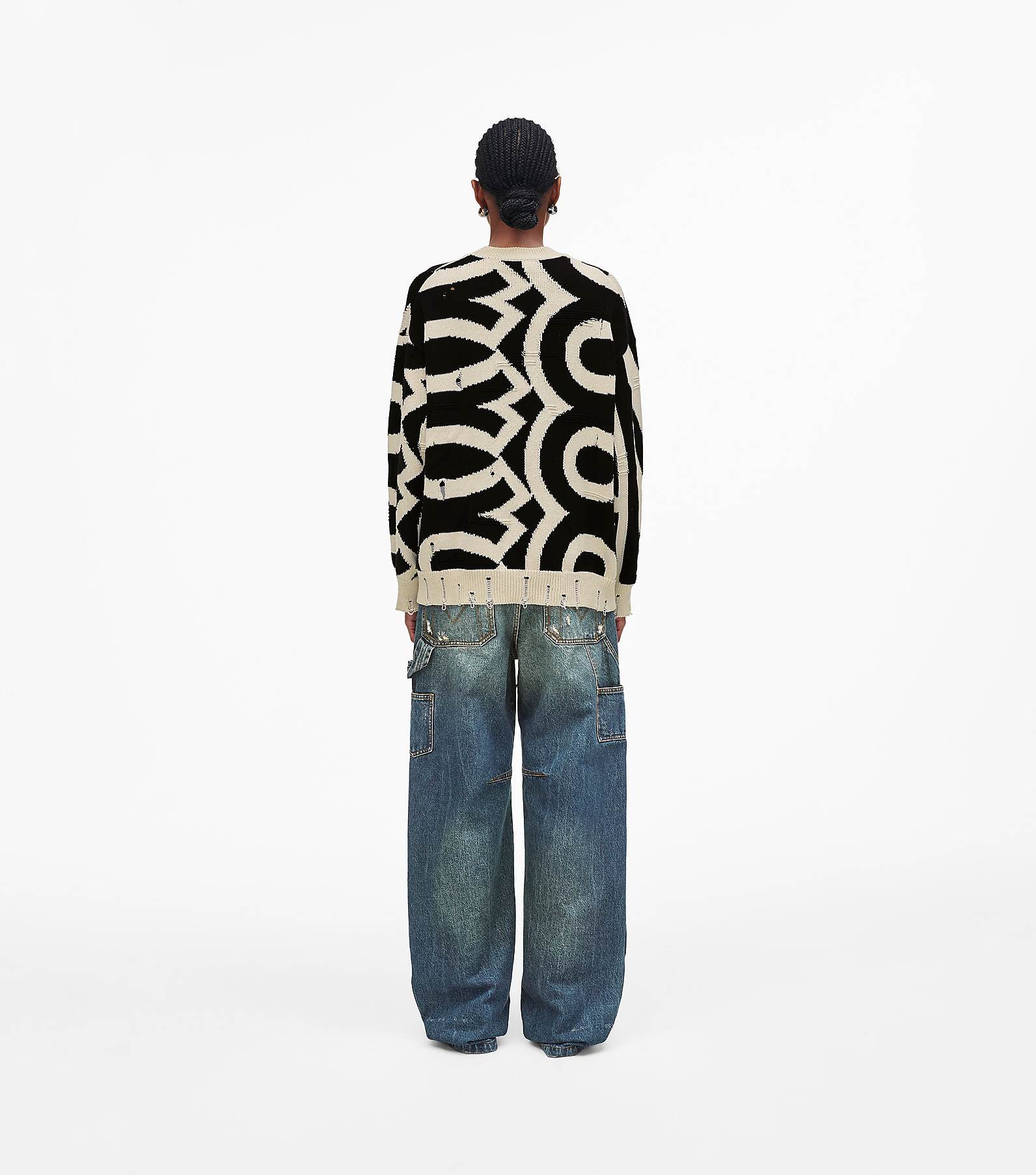 Distressed Monogram Oversize Sweater(null)