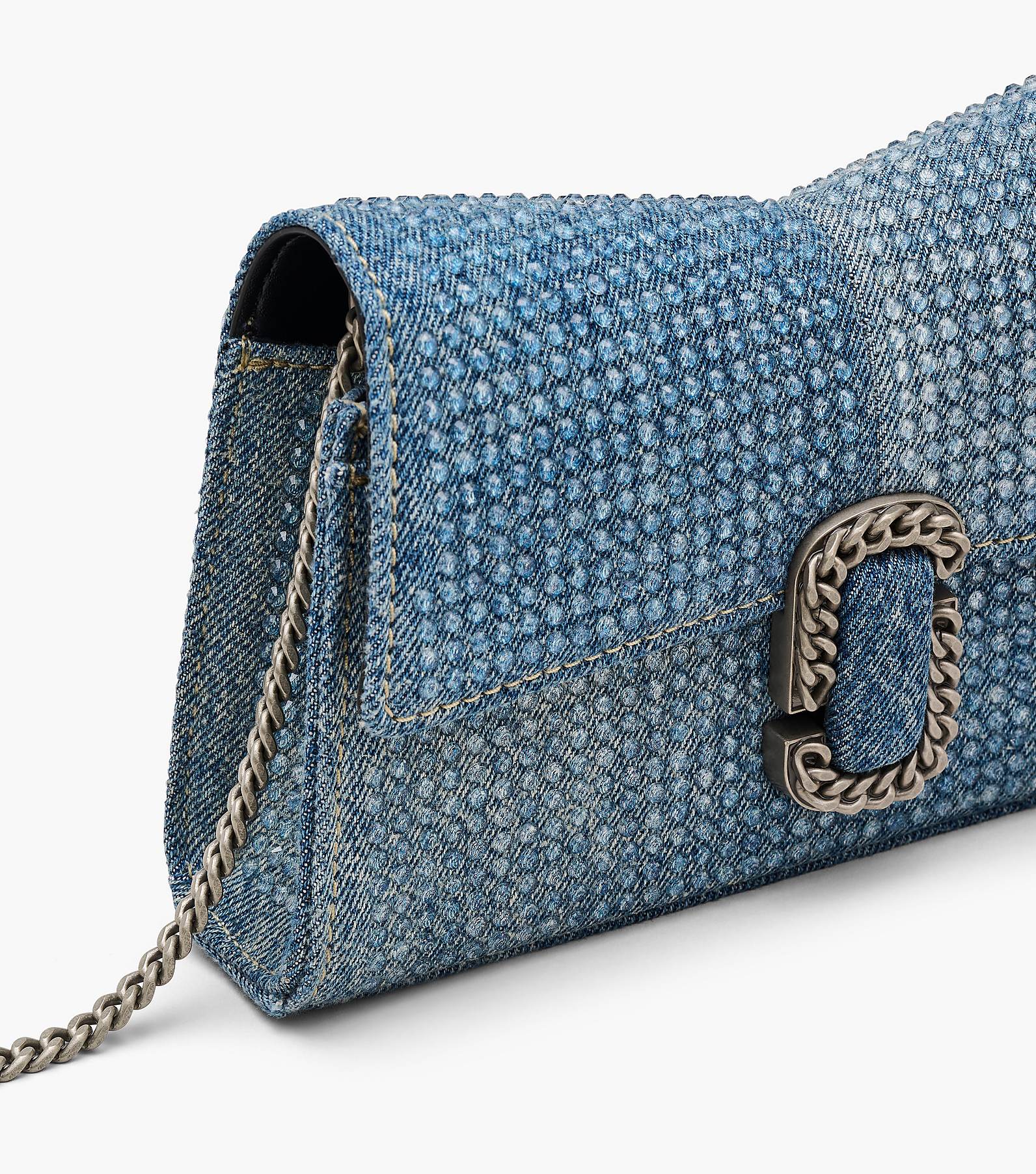 THE CRYSTAL DENIM ST MARC CHAIN WALLET