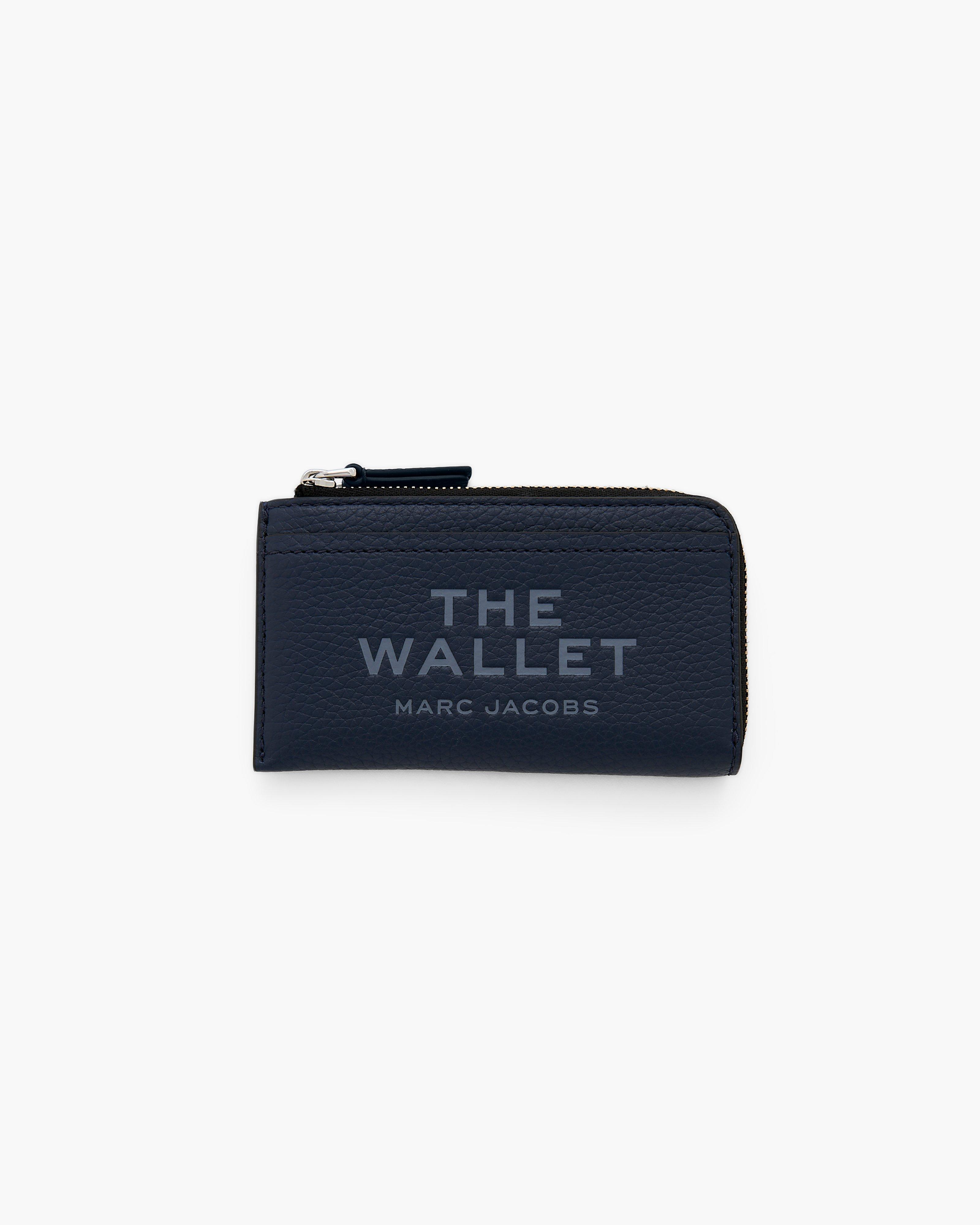 MARC JACOBS The Leather Top Zip Multi Wallet in Blue Sea