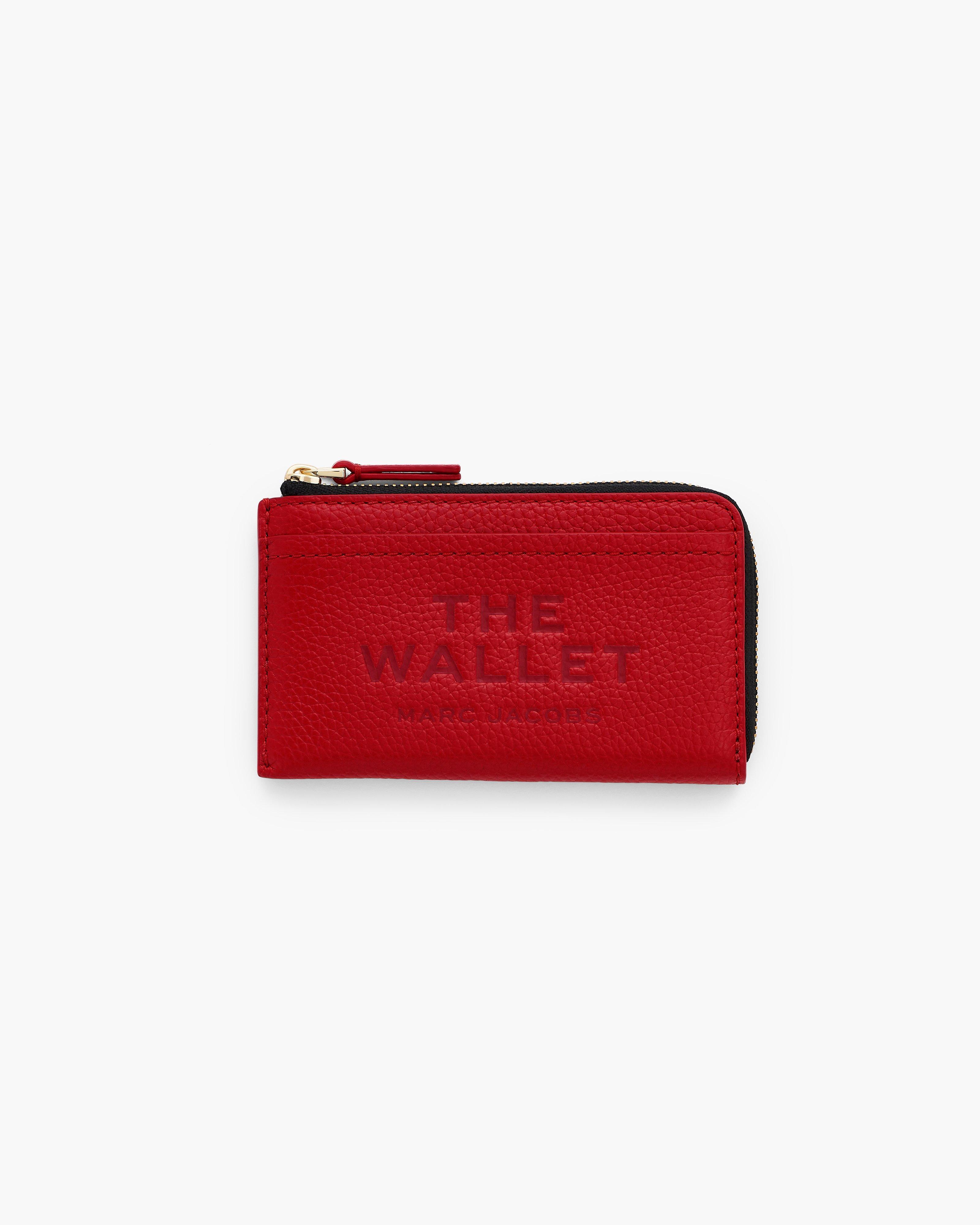 MARC JACOBS Marc Jacobs The Leather Top Zip Multi Wallet in True Red