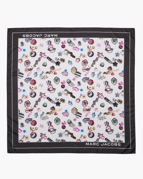 [MARC JACOBS] STICKER PRINT SCARF / 追跡可 Sticker Print Scarf | Marc Jacobs | Official Site