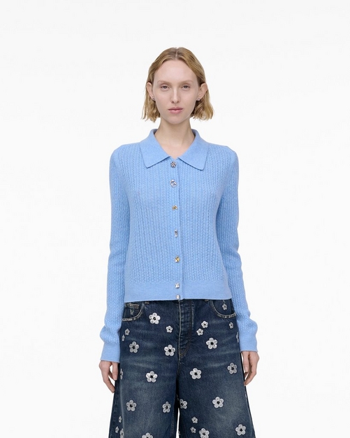 MARC JACOBS マークジェイコブス ケーブルニット フィッシャーマン ケーブル ニット チャーム カーディガン | マーク ジェイコブス