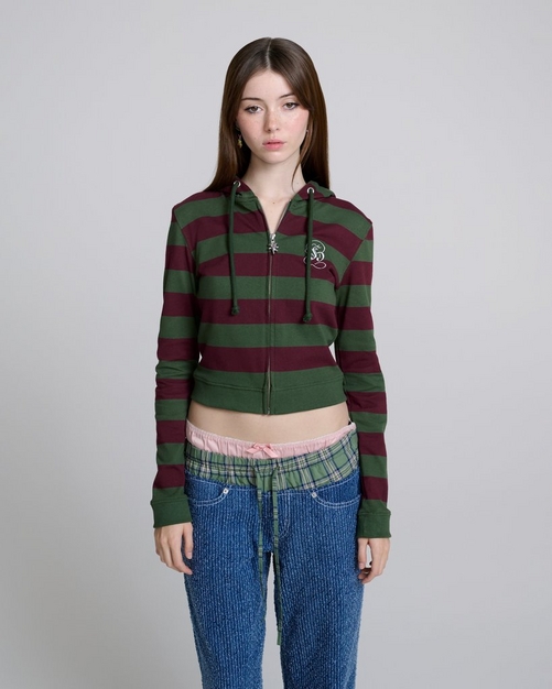 フィット ストライプ ジップアップ フーディ | マーク ジェイコブス