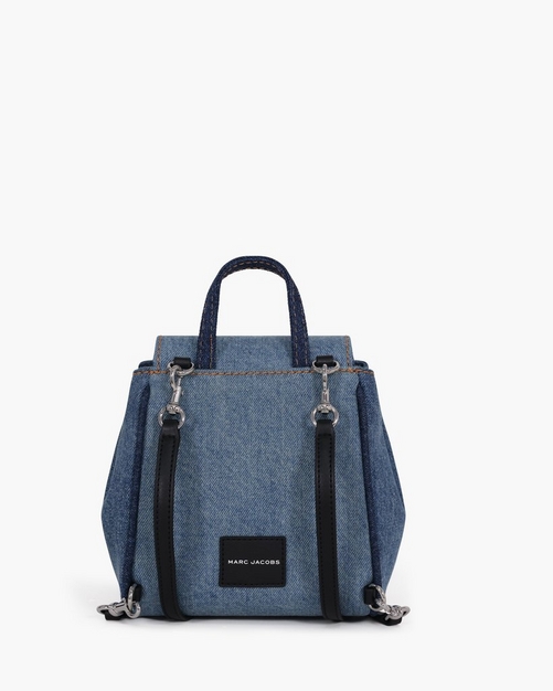 Small Colorblock Denim Signet Turnlock Backpack | Marc  display picture 1