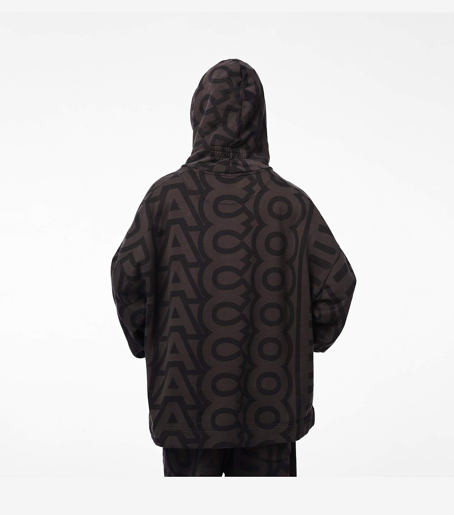 Marc Jacobs Women Dark Brown Monogram Oversized Hoodie, XS| Luxury Sweatshirts & Hoodies for Women | Darveys