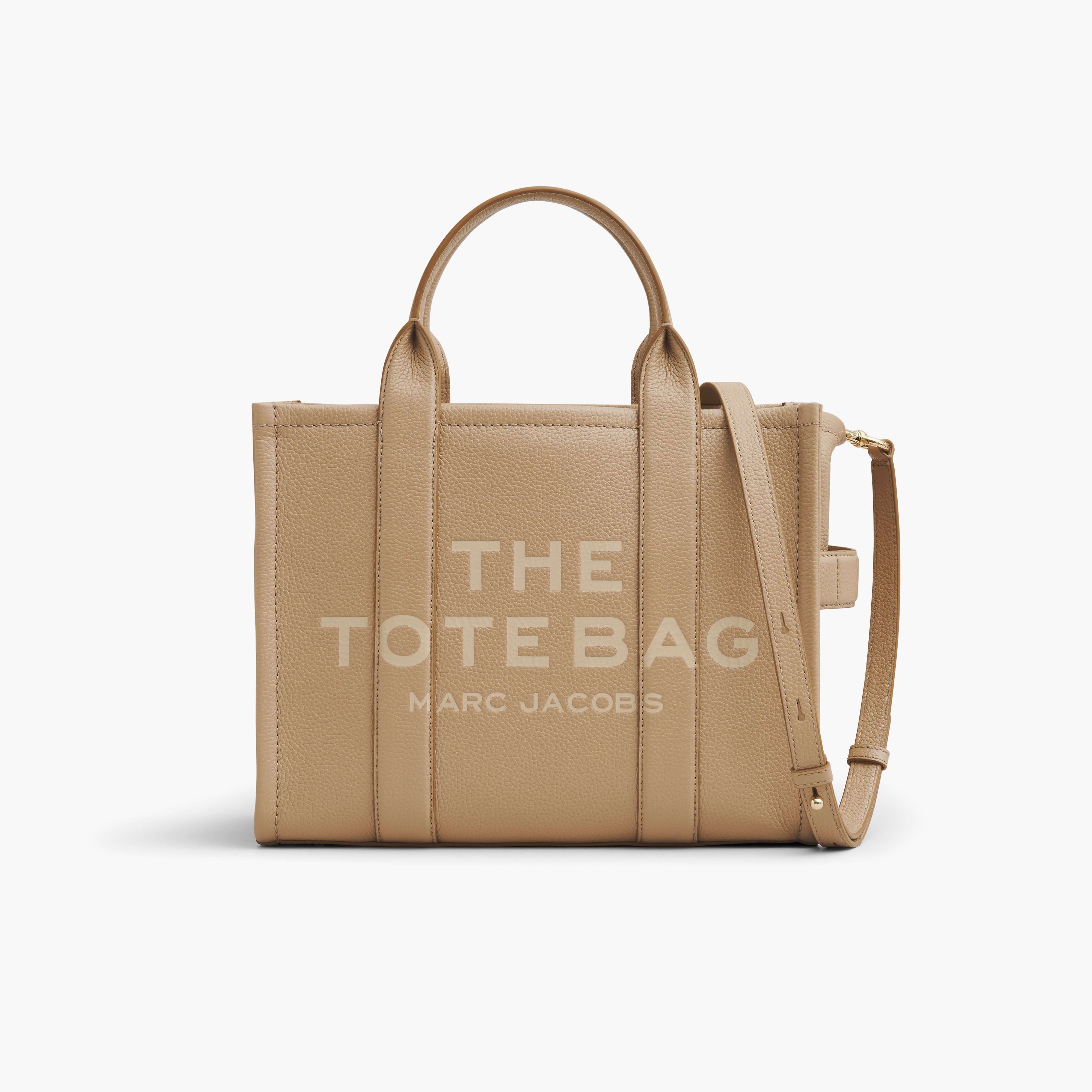 The Leather Medium Tote Bag in Camel