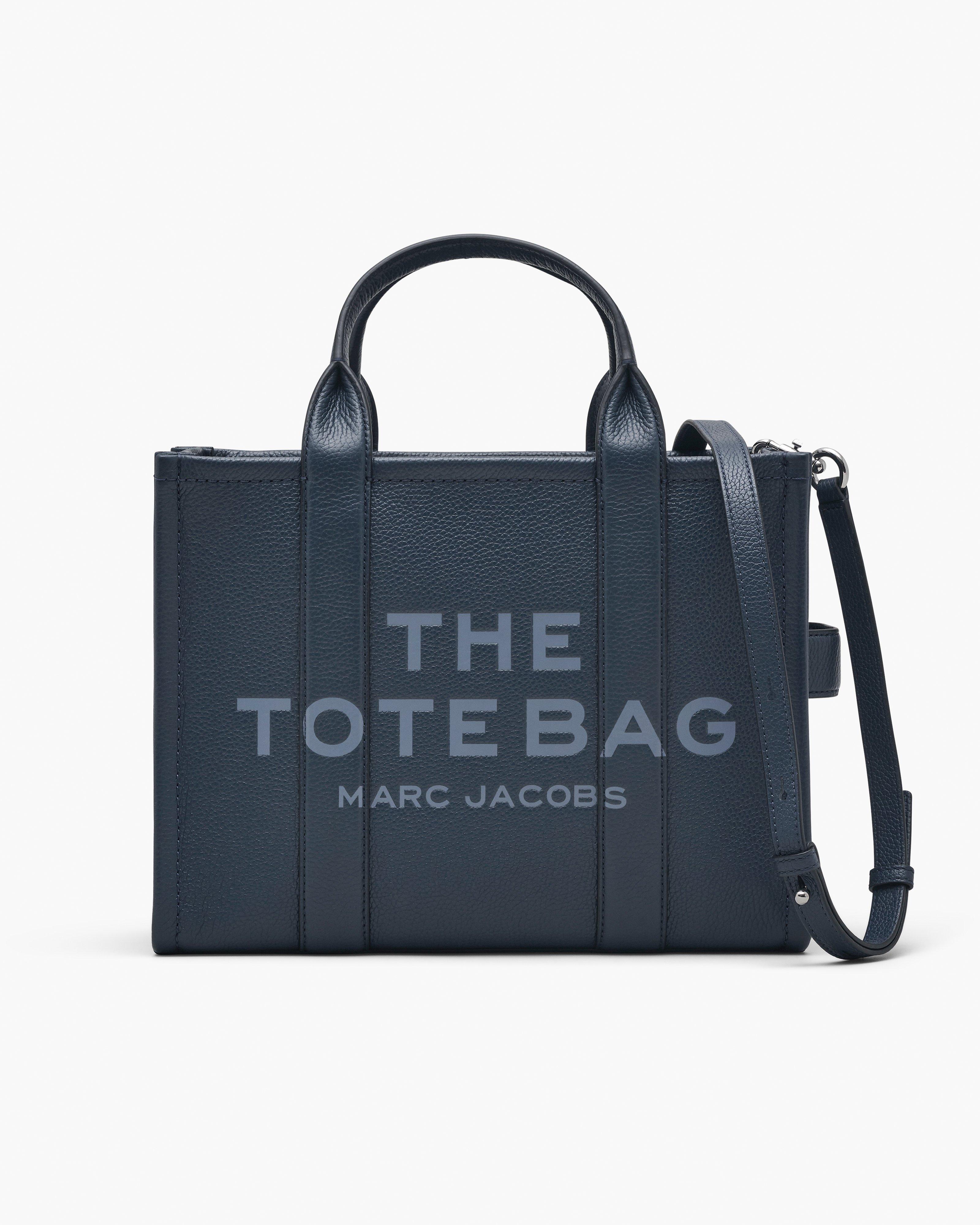 MARC JACOBS Marc Jacobs The Leather Medium Tote Bag in Blue Sea