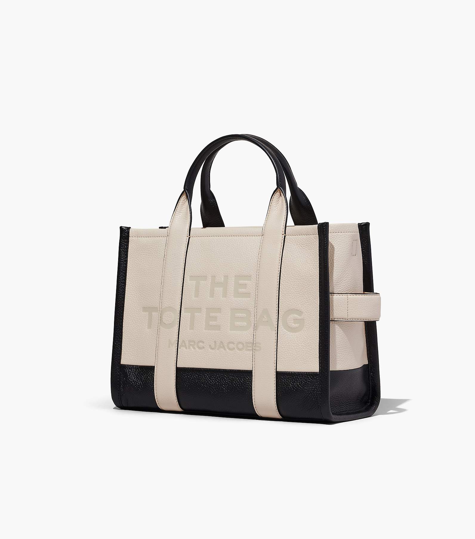 Off-white Medium Leather Box Tote Bag In Black/white