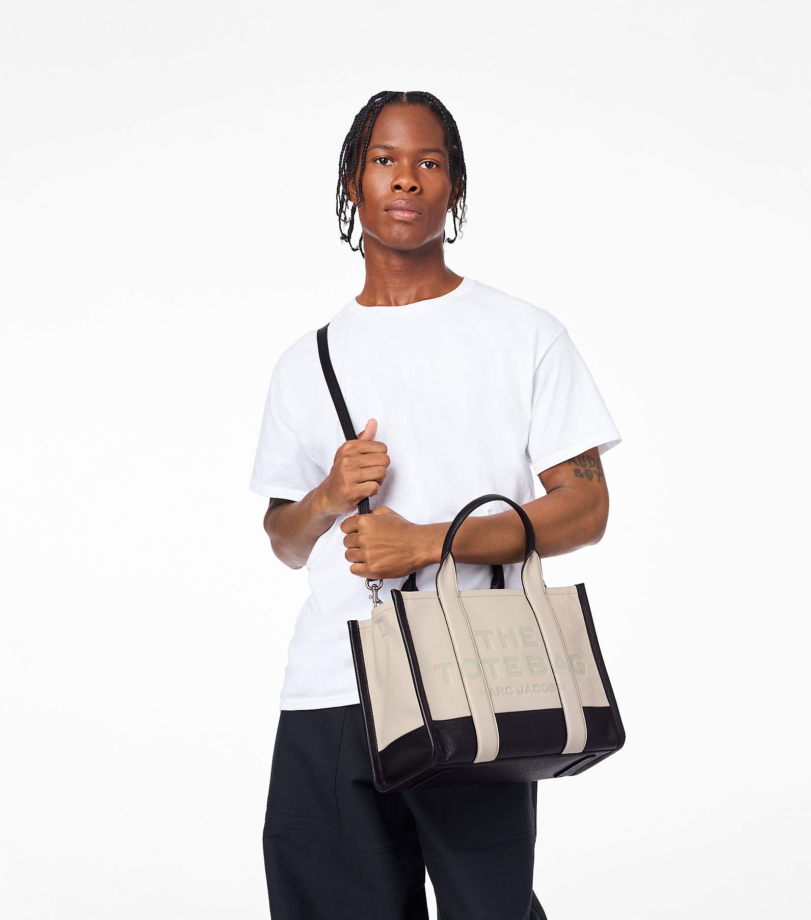 Marc by Marc Jacobs Grey & Pink 'What's the T'  Colorblock Tote Bag