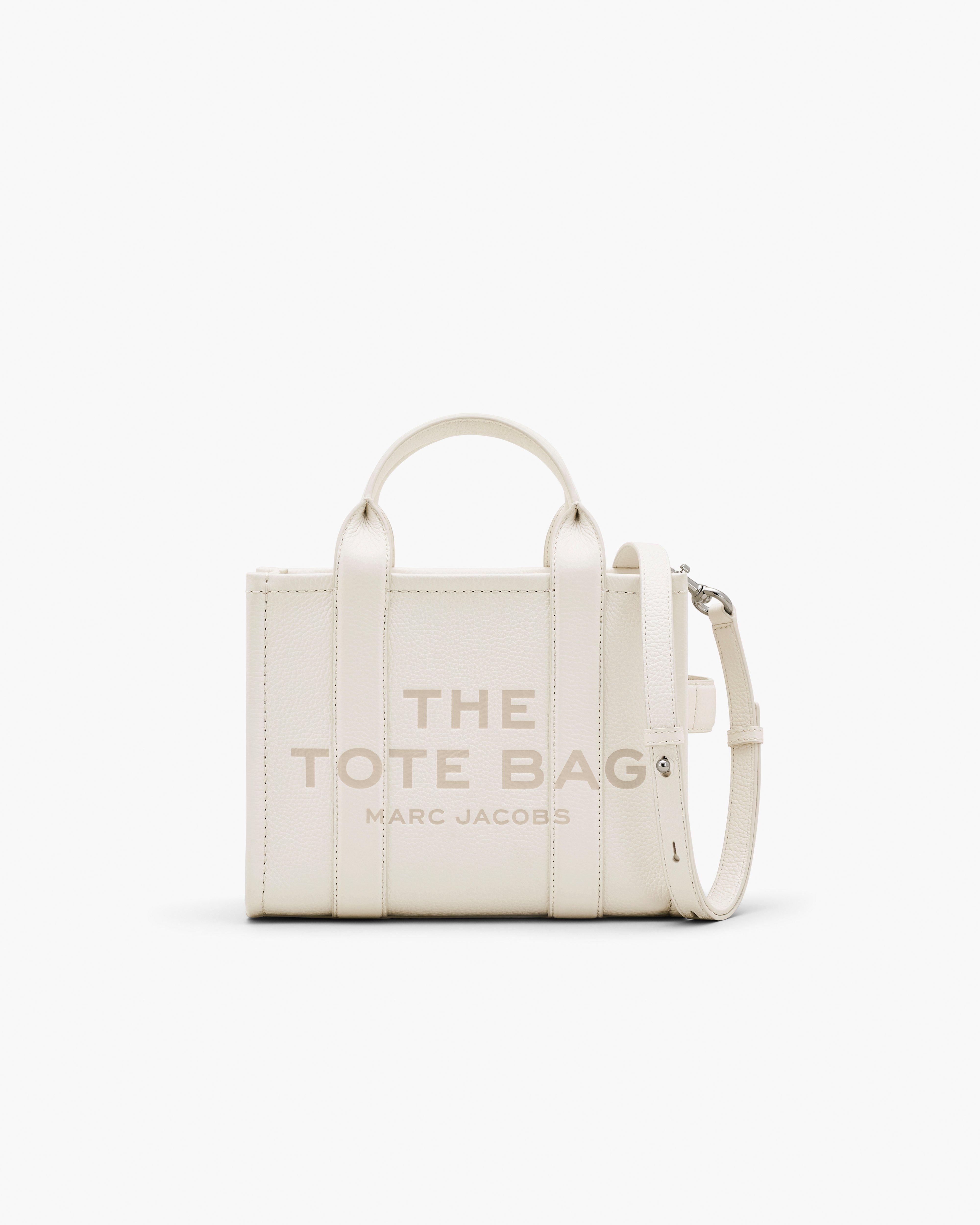 MARC JACOBS Marc Jacobs The Leather Small Tote Bag in Cotton/Silver
