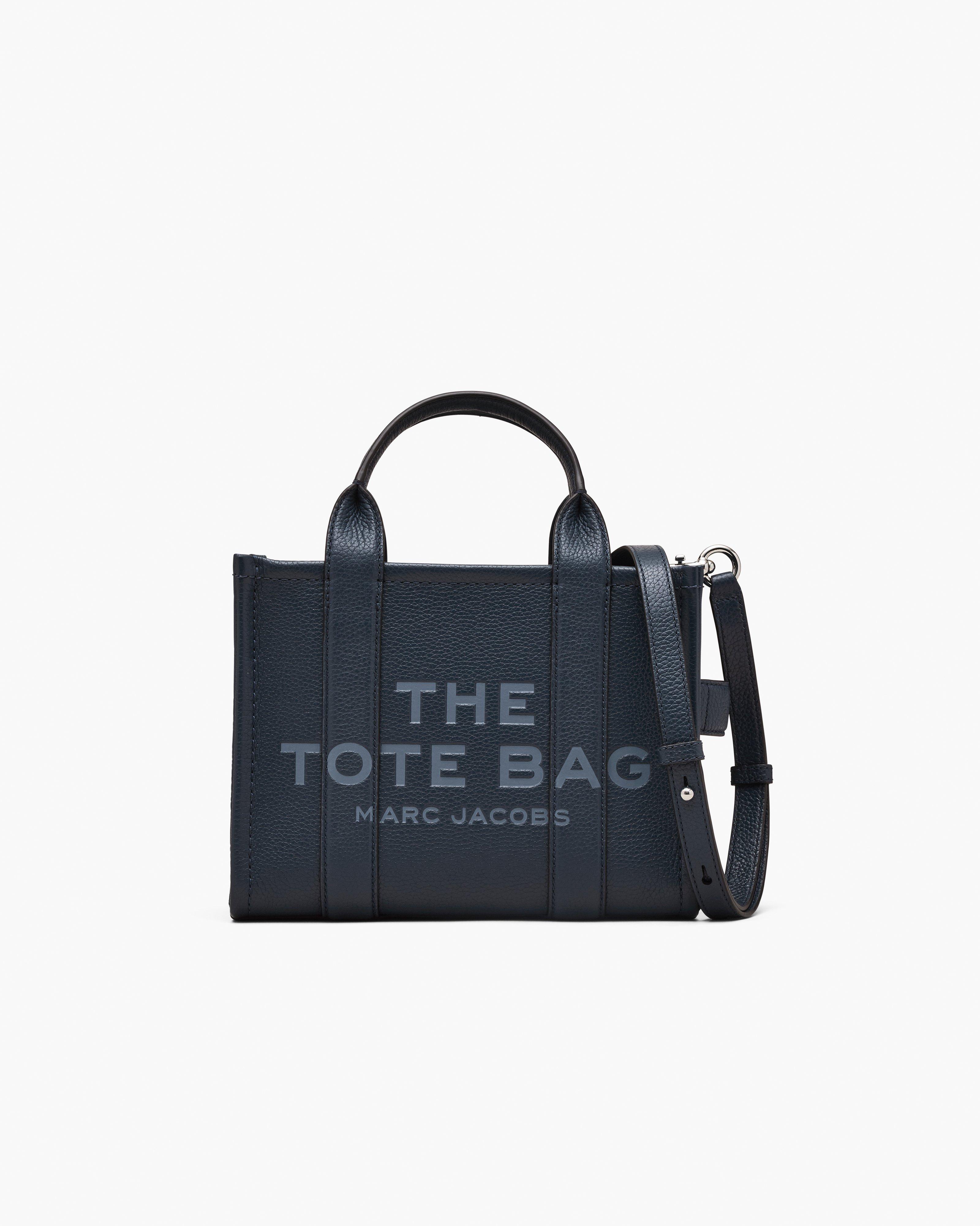 MARC JACOBS Marc Jacobs The Leather Small Tote Bag in Blue Sea