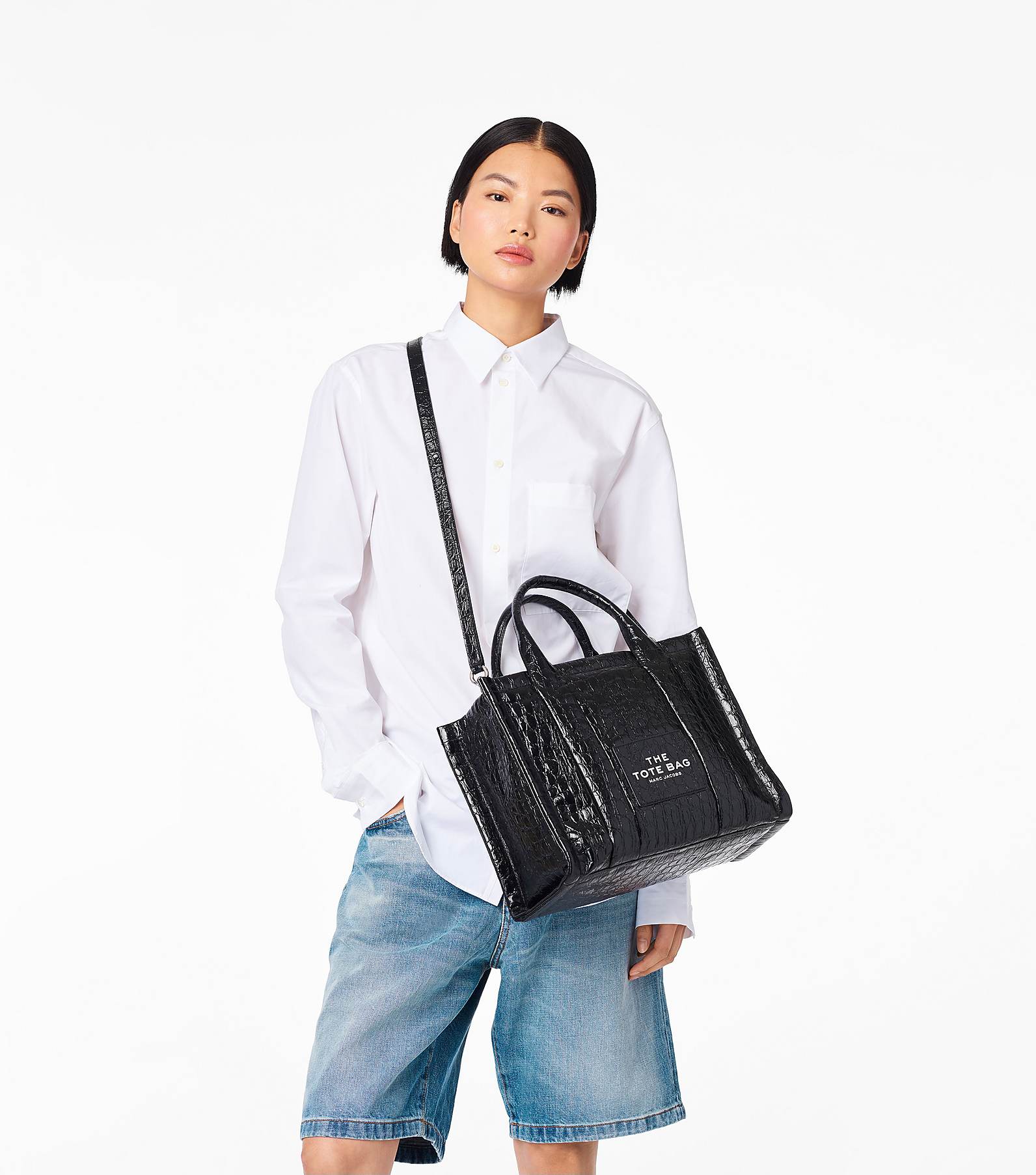 The Croc-Embossed Medium Tote Bag | Marc Jacobs | Official Site